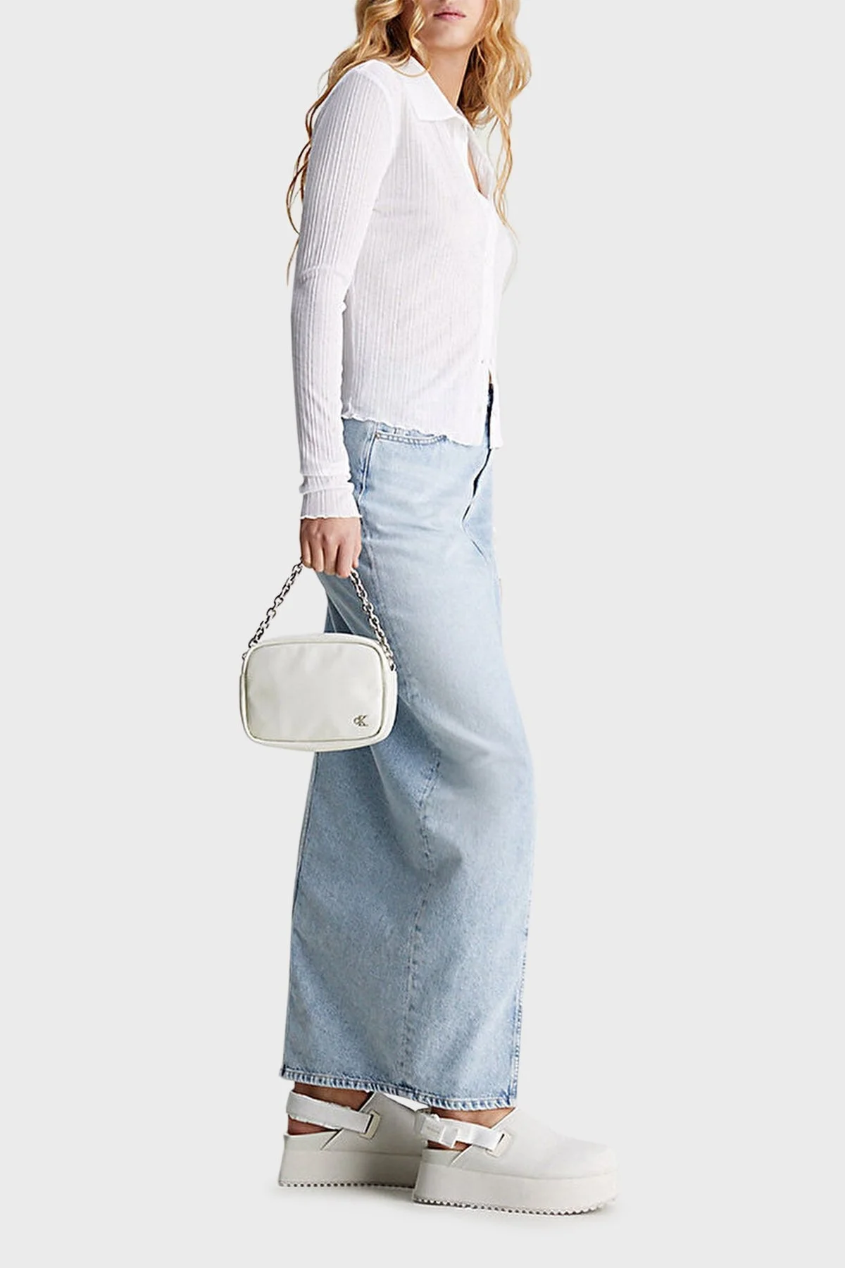 Calvin Klein Logolu Çıkarılabilir Uzatma Askılı K60K611949CGA Bayan Çanta K60K611949 CGA BEYAZ - 2