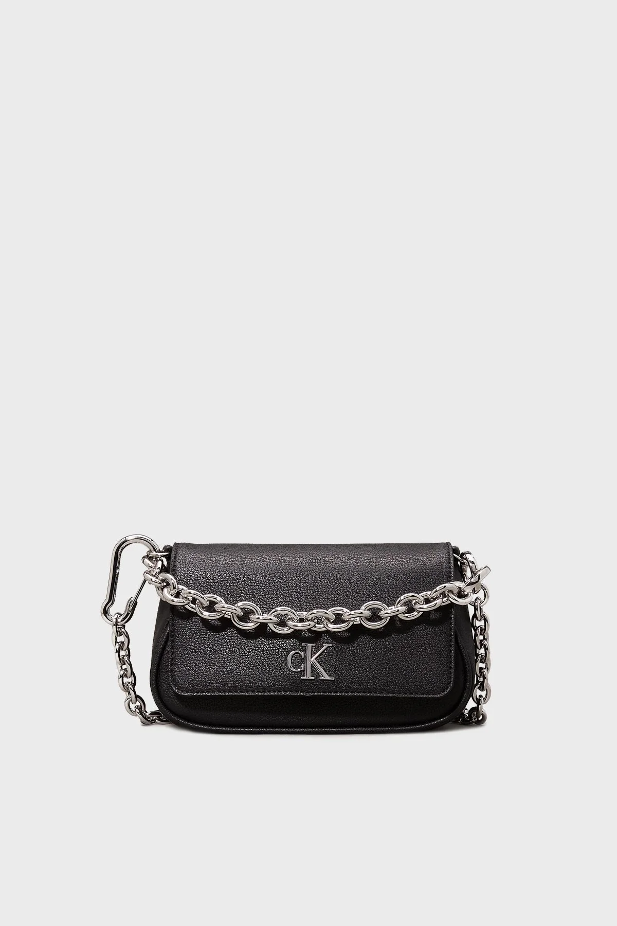 Calvin Klein Logolu Çıkarılabilir Zincir Askılı K60K613049BEH Bayan Çanta K60K613049 BEH SİYAH - 1