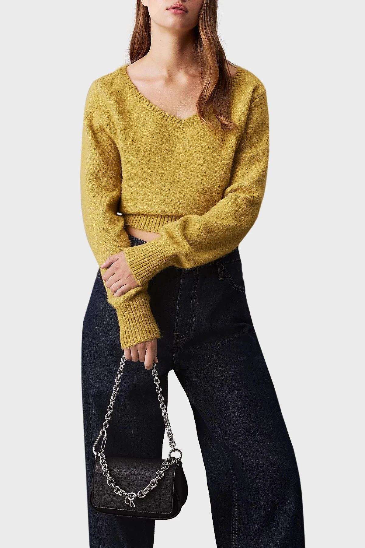 Calvin Klein Logolu Çıkarılabilir Zincir Askılı K60K613049BEH Bayan Çanta K60K613049 BEH SİYAH - 2