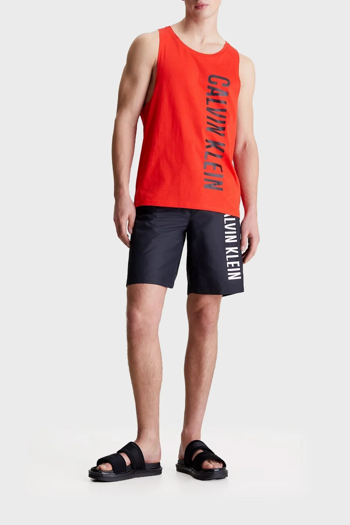 Calvin Klein Logolu Cırtlı YM0YM009460GT Erkek Terlik YM0YM00946 0GT SİYAH - 2