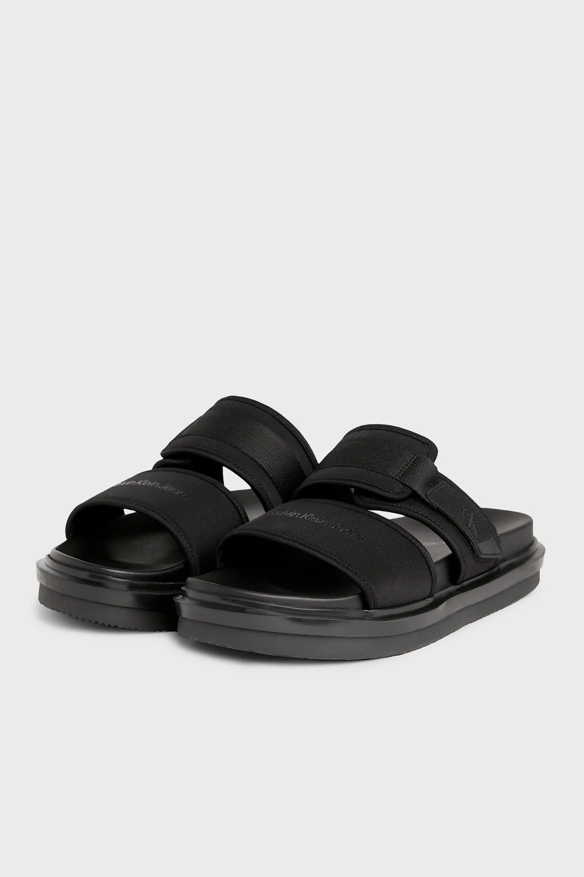 Calvin Klein Logolu Cırtlı YM0YM009460GT Erkek Terlik YM0YM00946 0GT SİYAH - 4