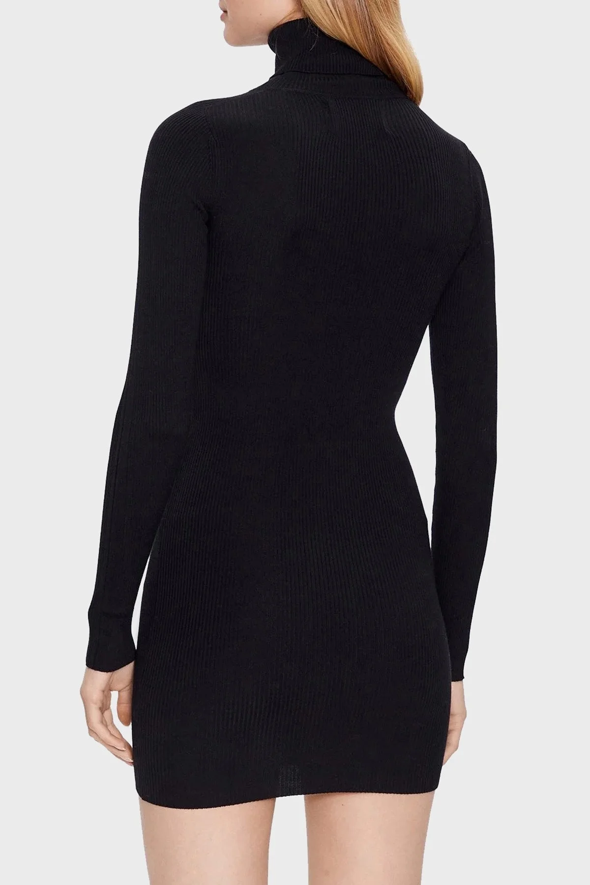 Calvin Klein Logolu Dar Kesim Balıkçı Yaka Triko Mini J20J221690BEH Bayan Elbise J20J221690 BEH SİYAH - 2