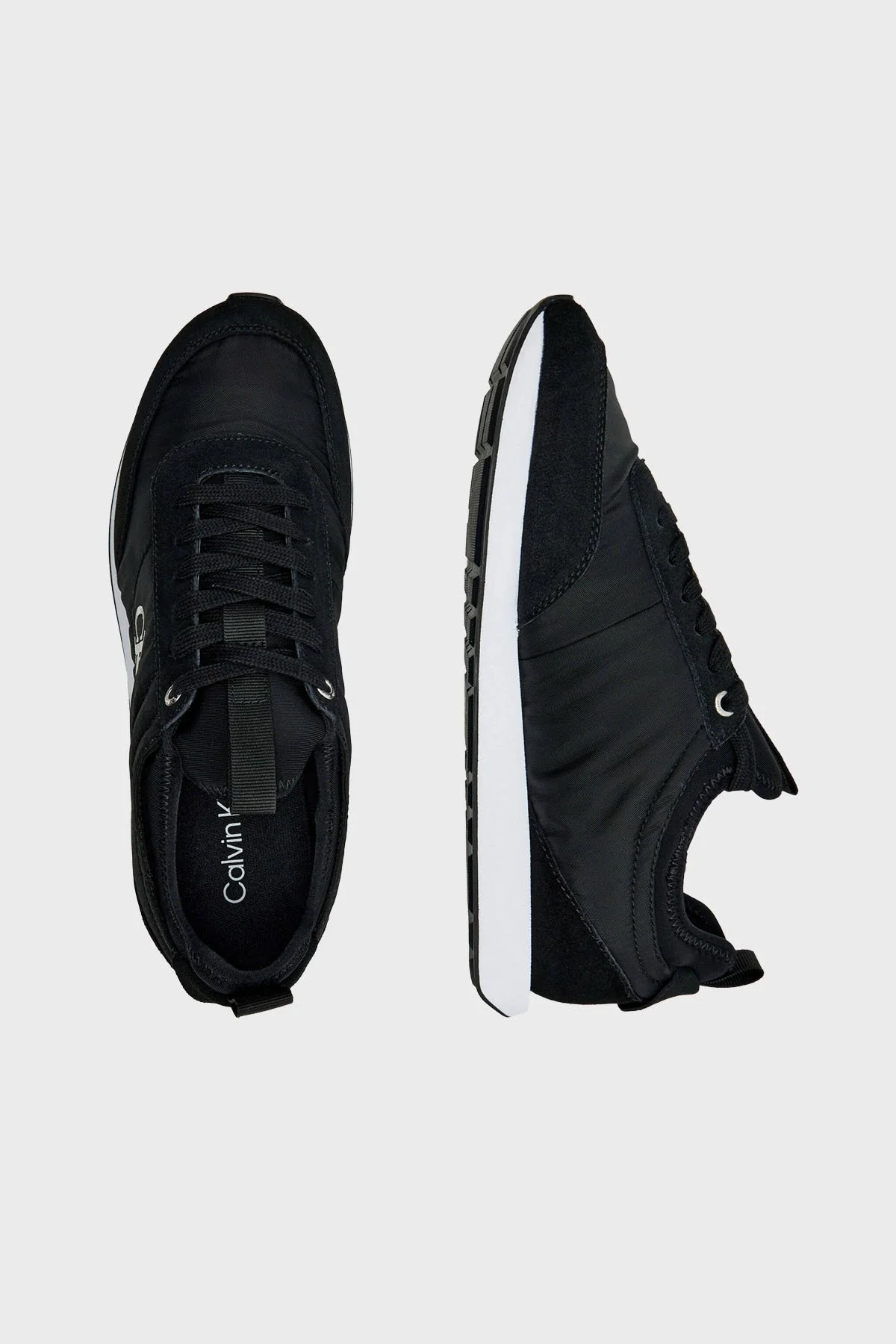 Calvin Klein Logolu Deri Bağcıklı Sneaker YM0YM01414BEH Erkek Ayakkabı YM0YM01414 BEH SİYAH - 3