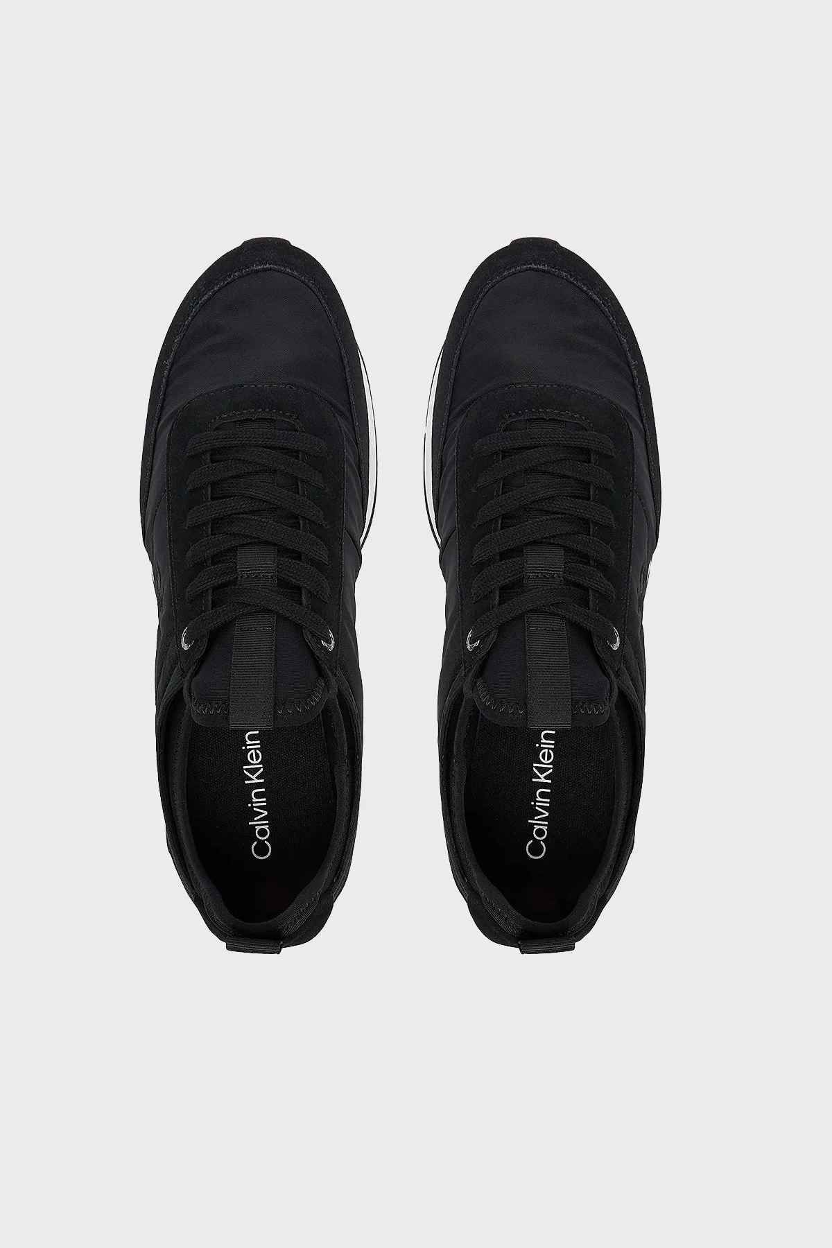 Calvin Klein Logolu Deri Bağcıklı Sneaker YM0YM01414BEH Erkek Ayakkabı YM0YM01414 BEH SİYAH - 3