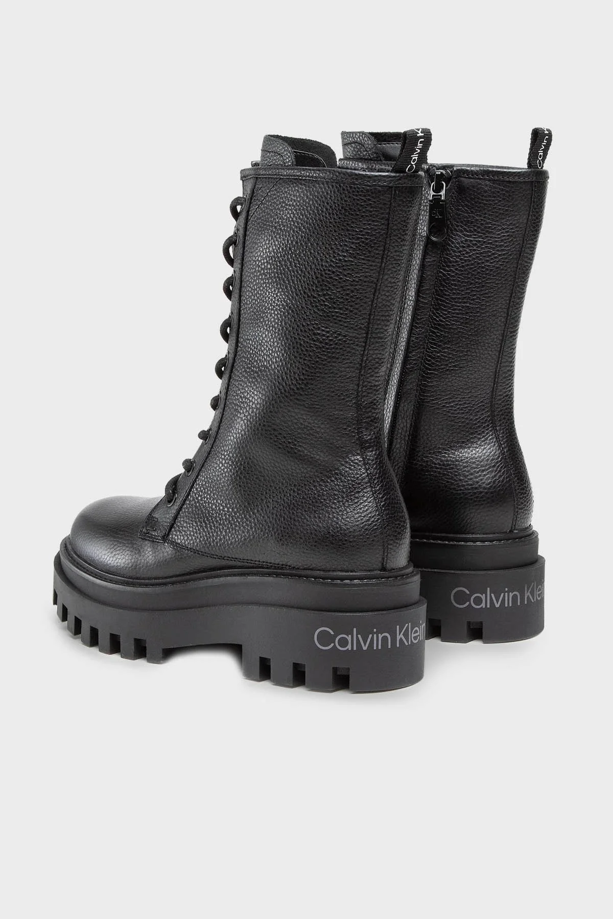 Calvin Klein Logolu Deri Bayan Bot YW0YW00843 BDS SİYAH - 3
