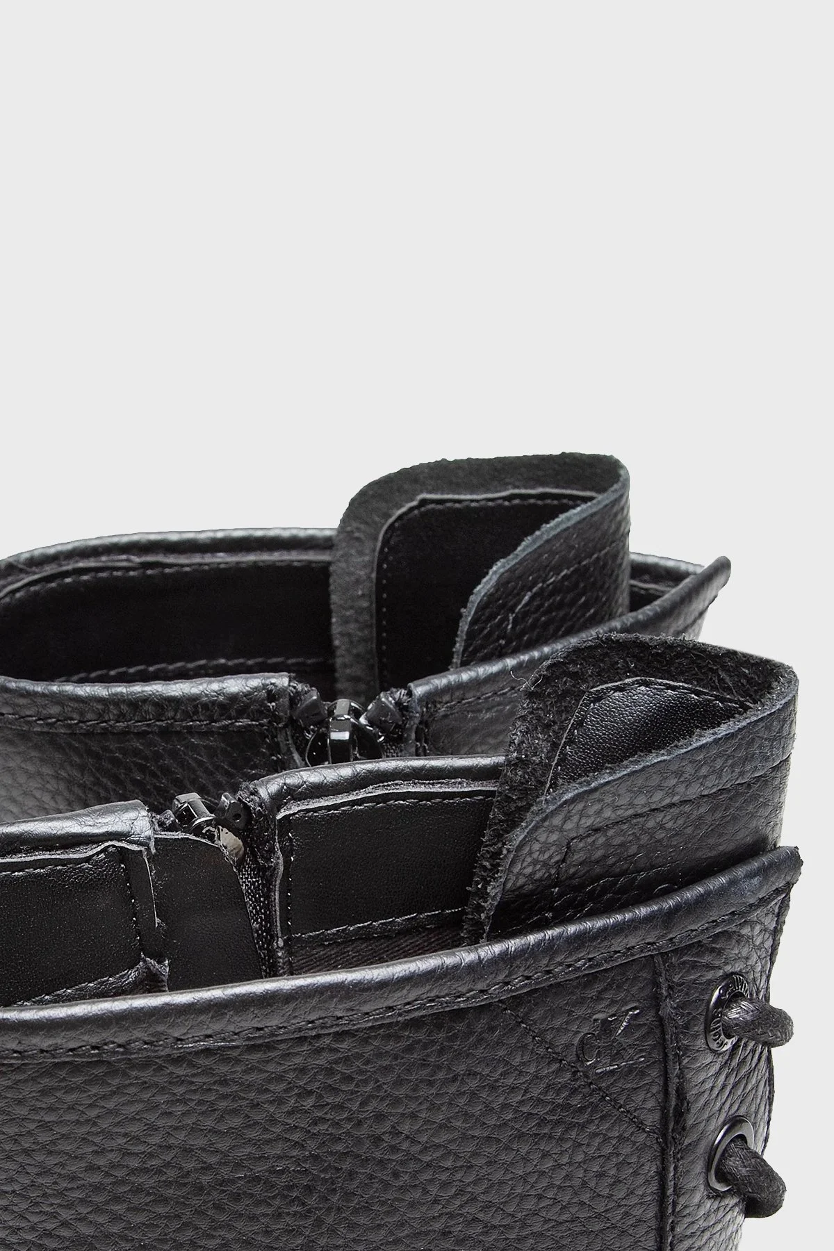 Calvin Klein Logolu Deri Bayan Bot YW0YW00843 BDS SİYAH - 5