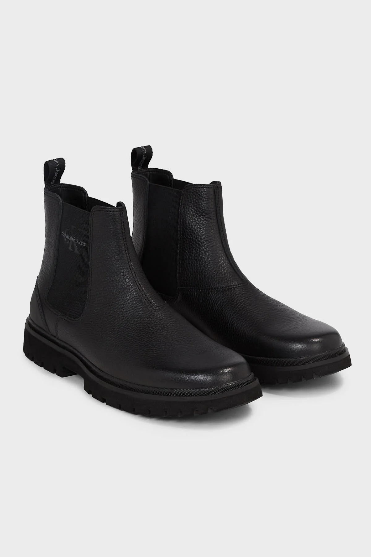 Calvin Klein Logolu Deri Chelsea YM0YM007500GT Erkek Bot YM0YM00750 0GT SİYAH - 3