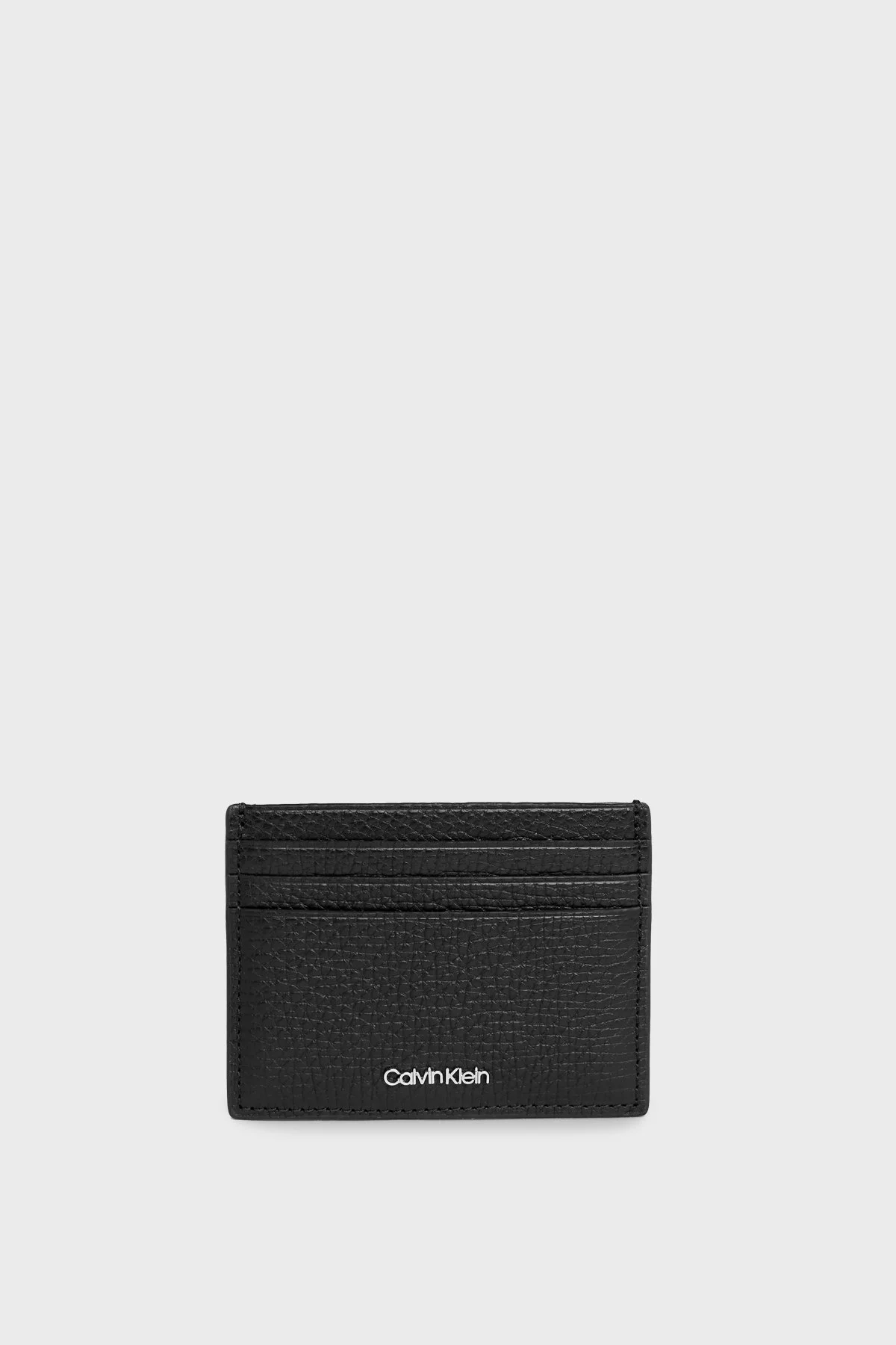 Calvin Klein Logolu Deri Erkek Kartlık K50K509613 BAX SİYAH - 1