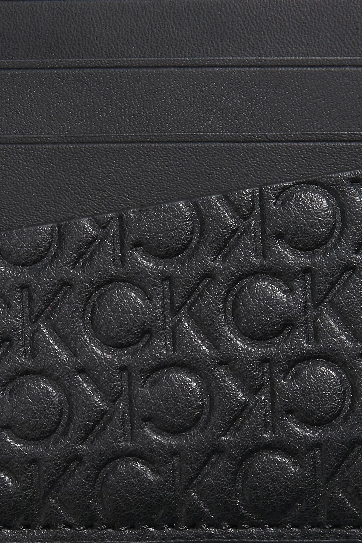 Calvin Klein Logolu Deri Erkek Kartlık K50K510319 01I SİYAH - 3