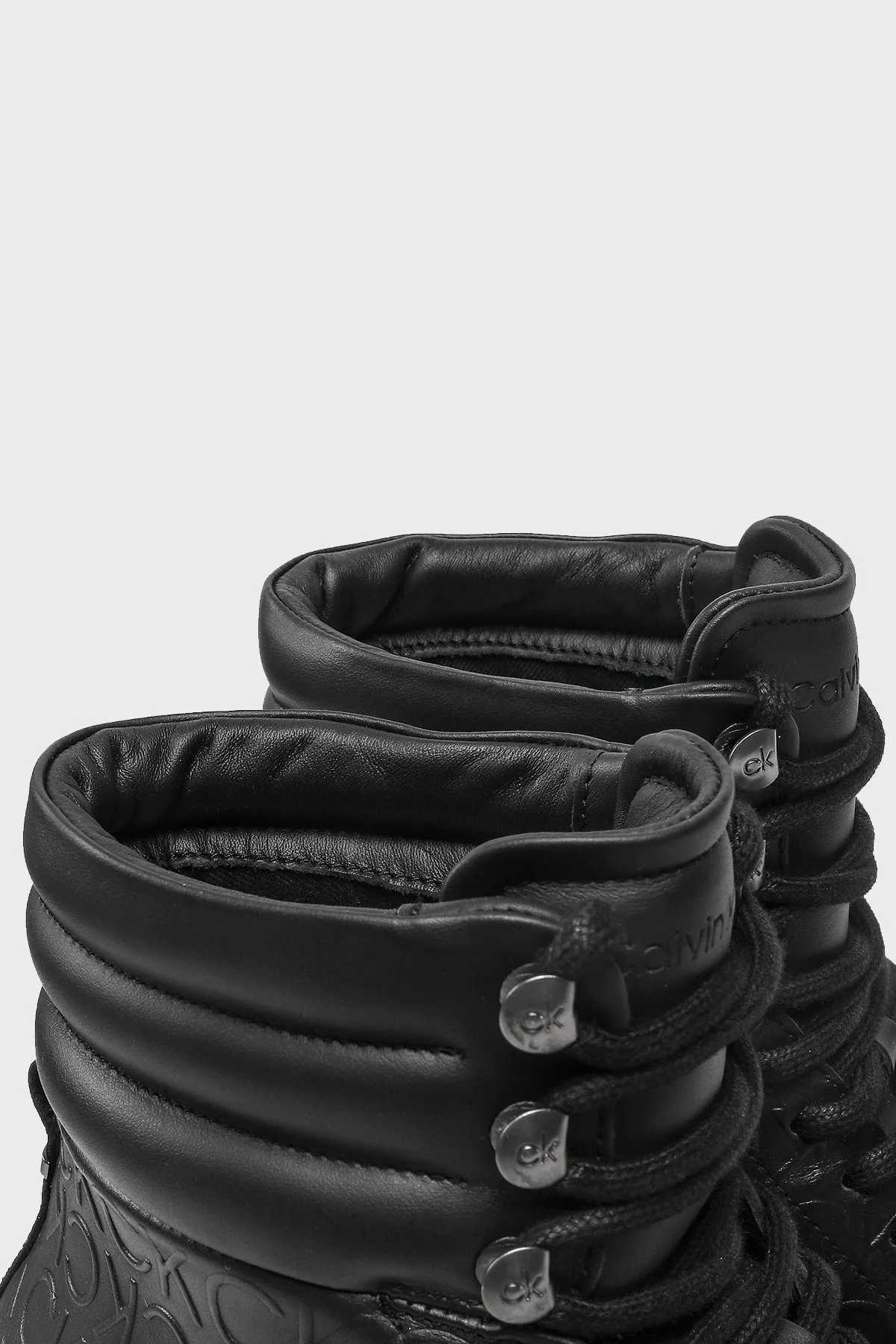 Calvin Klein Logolu Deri HM0HM008410GK Erkek Bot HM0HM00841 0GK SİYAH - 3