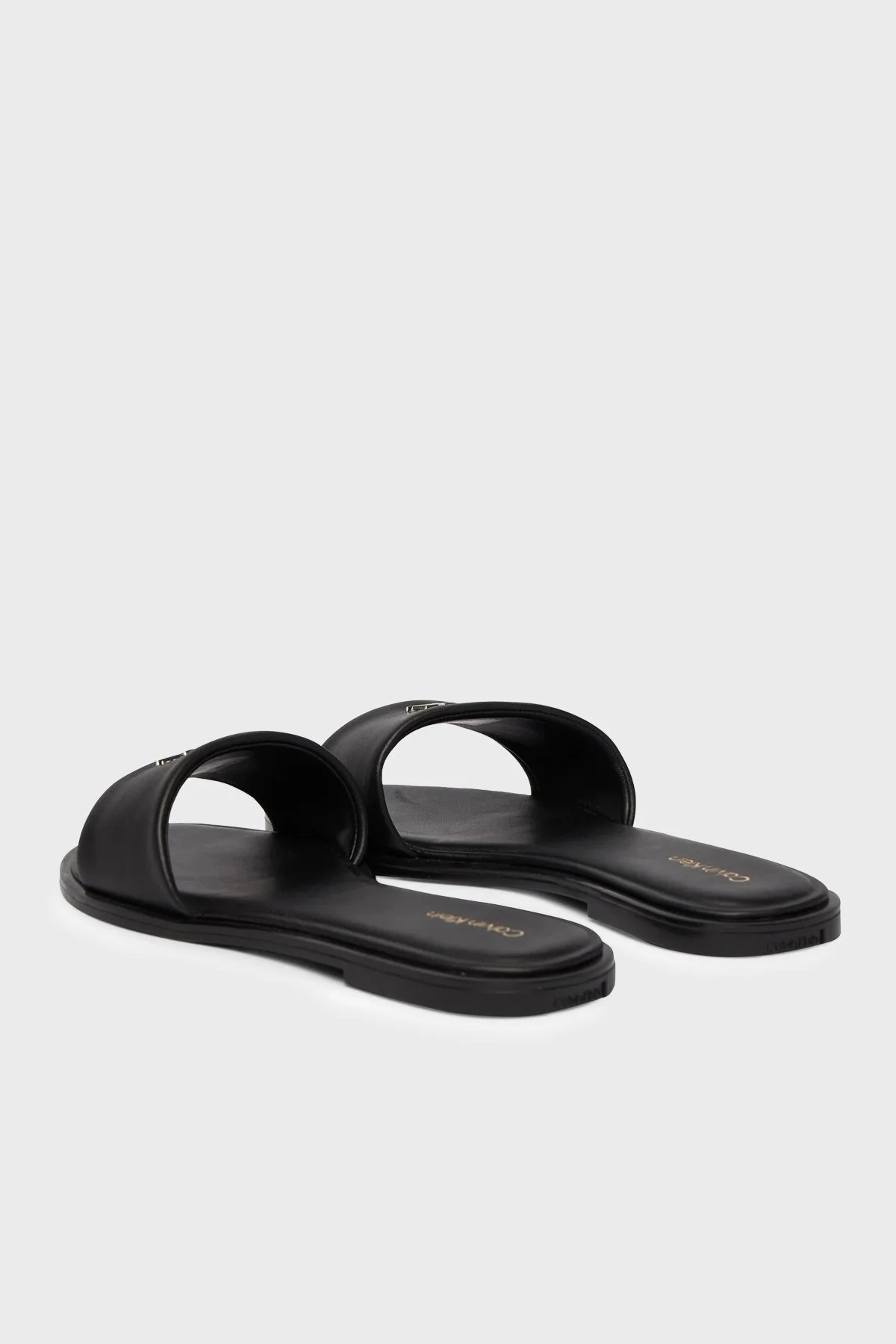 Calvin Klein Logolu Deri HW0HW029250GJ Kadın Terlik HW0HW02925 0GJ SİYAH - 4