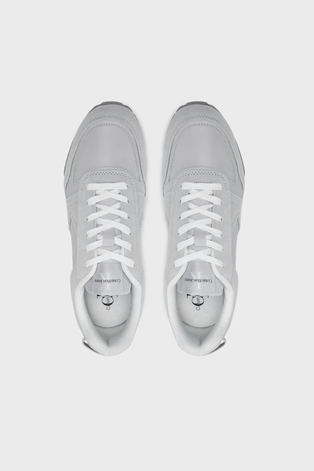 Calvin Klein Logolu Deri Karışımlı Sneaker YM0YM00624P0Q Erkek Ayakkabı YM0YM00624 P0Q AÇIK GRİ - 10