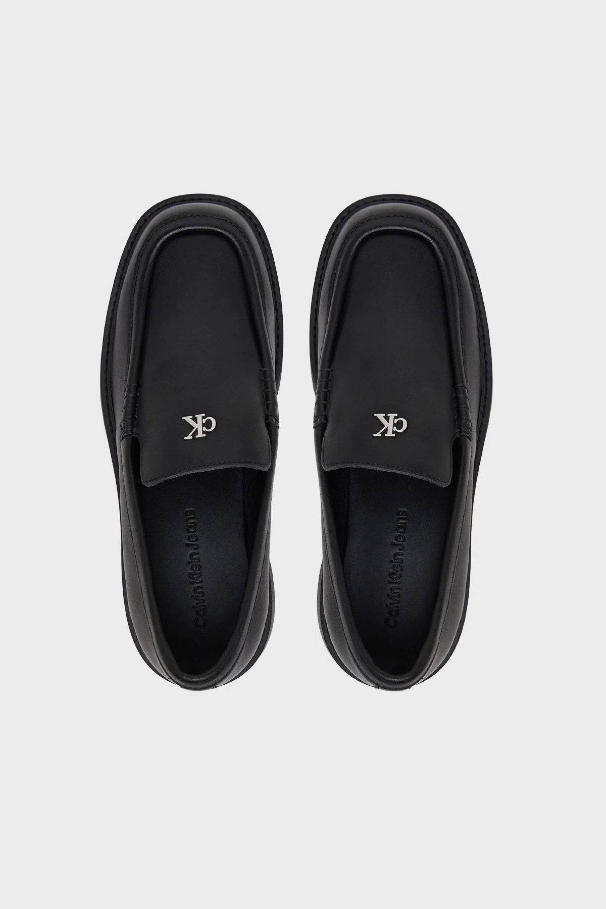 Calvin Klein Logolu Deri Loafer YW0YW01862BEH Bayan Ayakkabı YW0YW01862 BEH SİYAH - 3