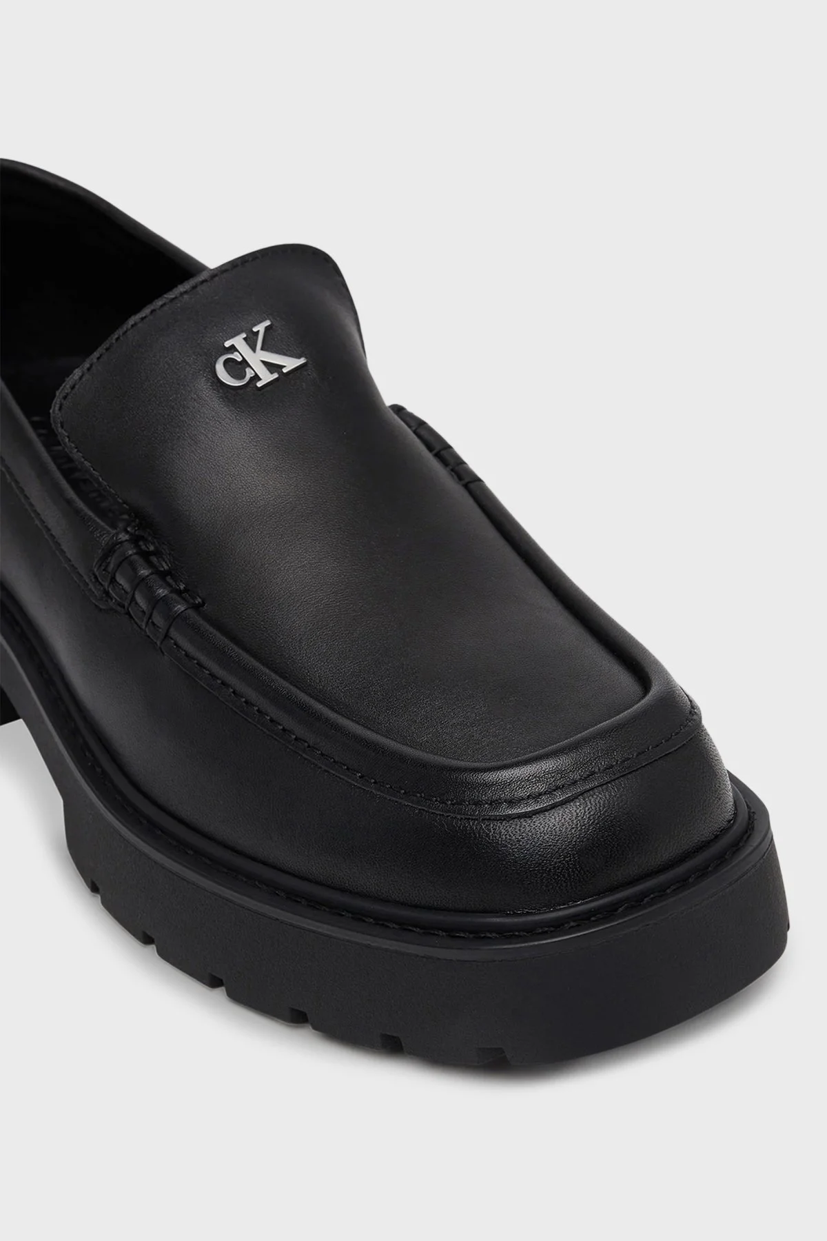 Calvin Klein Logolu Deri Loafer YW0YW01862BEH Bayan Ayakkabı YW0YW01862 BEH SİYAH - 6