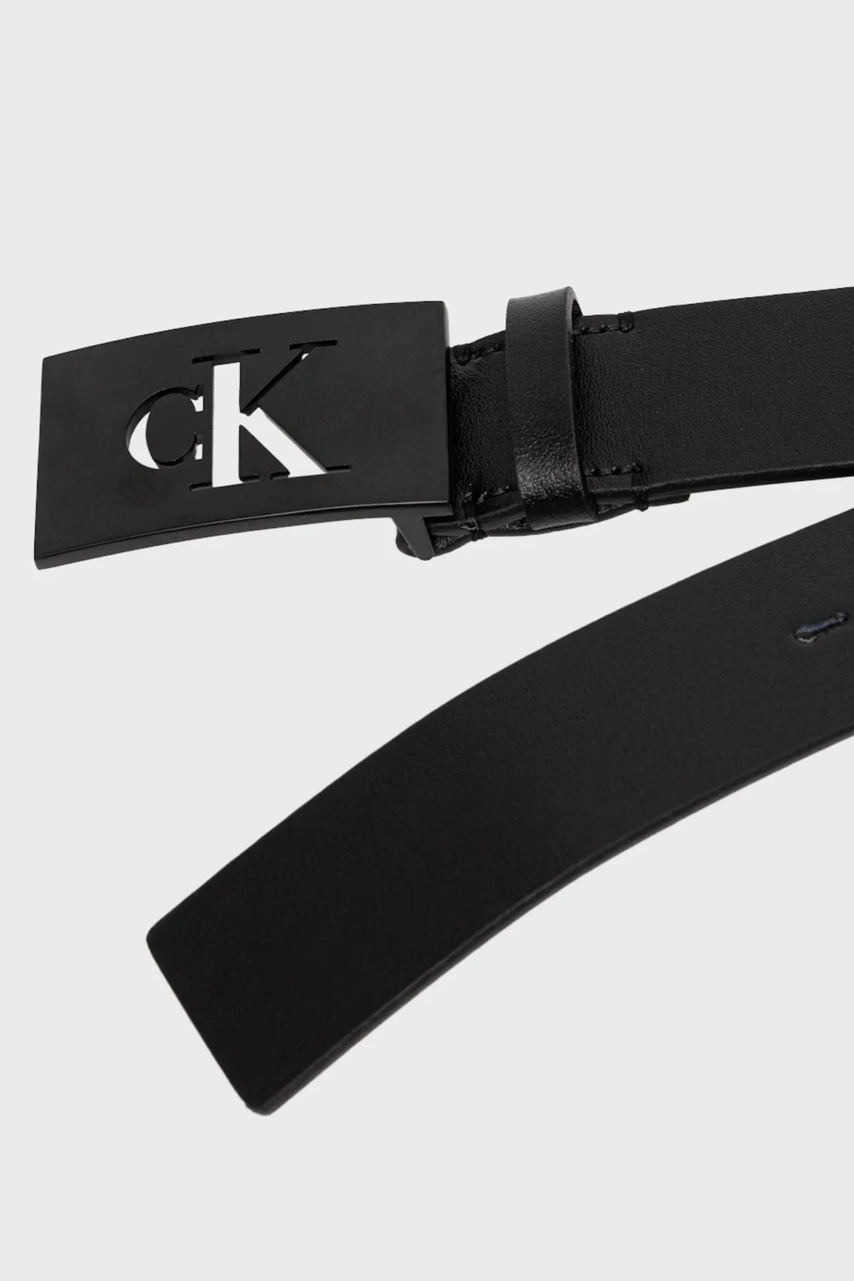 Calvin Klein Logolu Deri LV04D7043GV8N Erkek Kemer LV04D7043G V8N SİYAH - 2