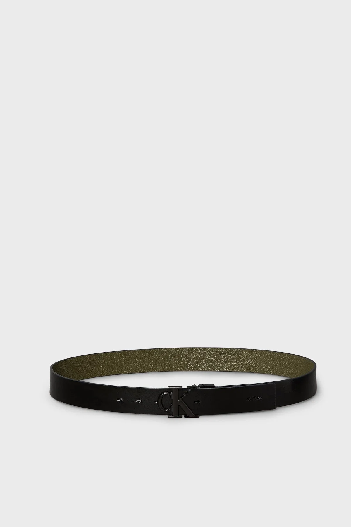 Calvin Klein Logolu Deri LV04D7049GLI1 Erkek Kemer LV04D7049G LI1 Siyah-haki - 3