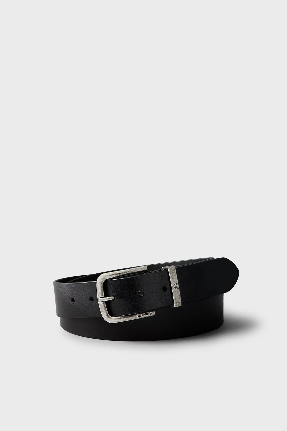 Calvin Klein Logolu Deri LV04D7128GV8L Erkek Kemer LV04D7128G V8L Siyah - 1