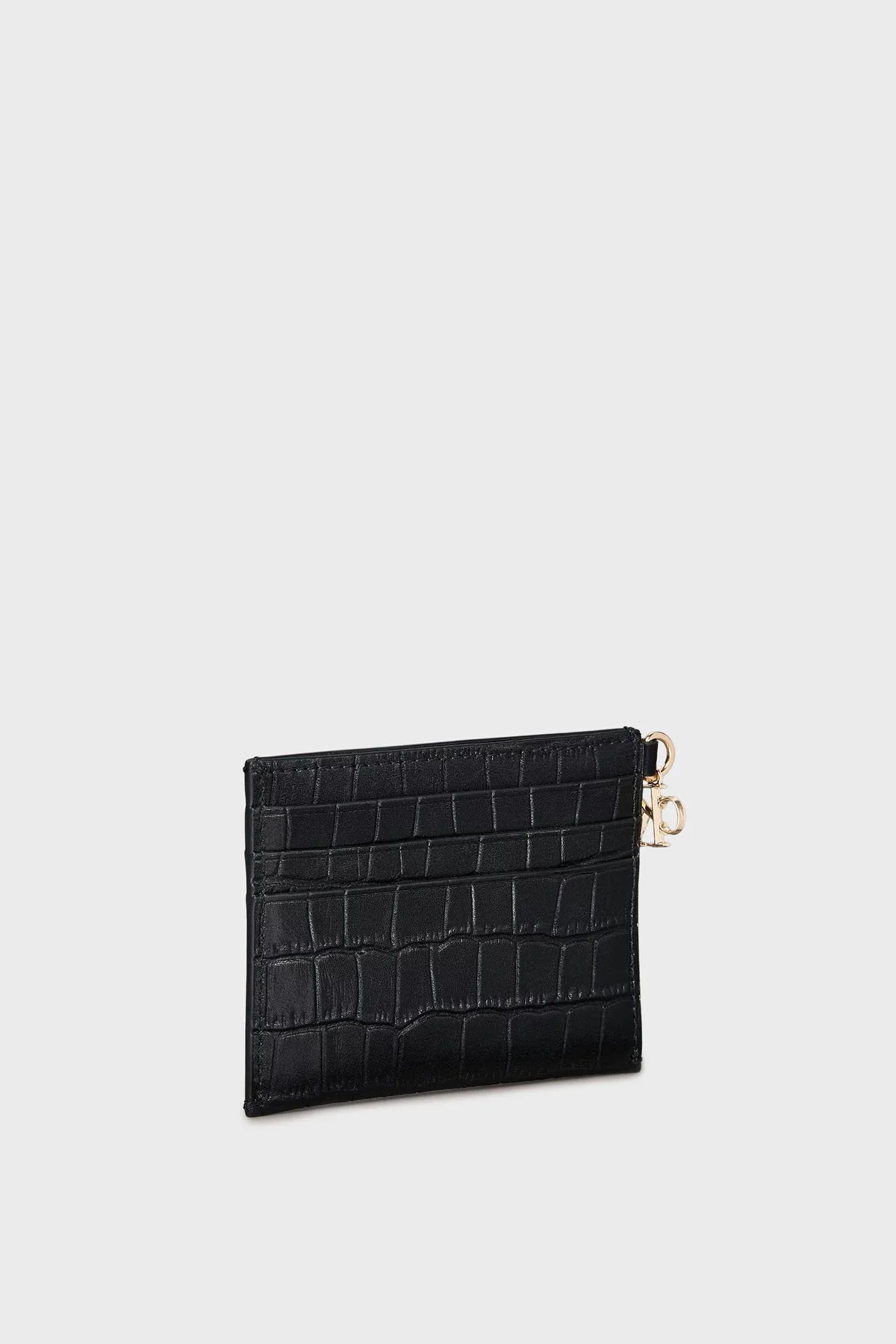 Calvin Klein Logolu Deri LV04F1094GUB1 Bayan Kartlık LV04F1094G UB1 SİYAH - 2