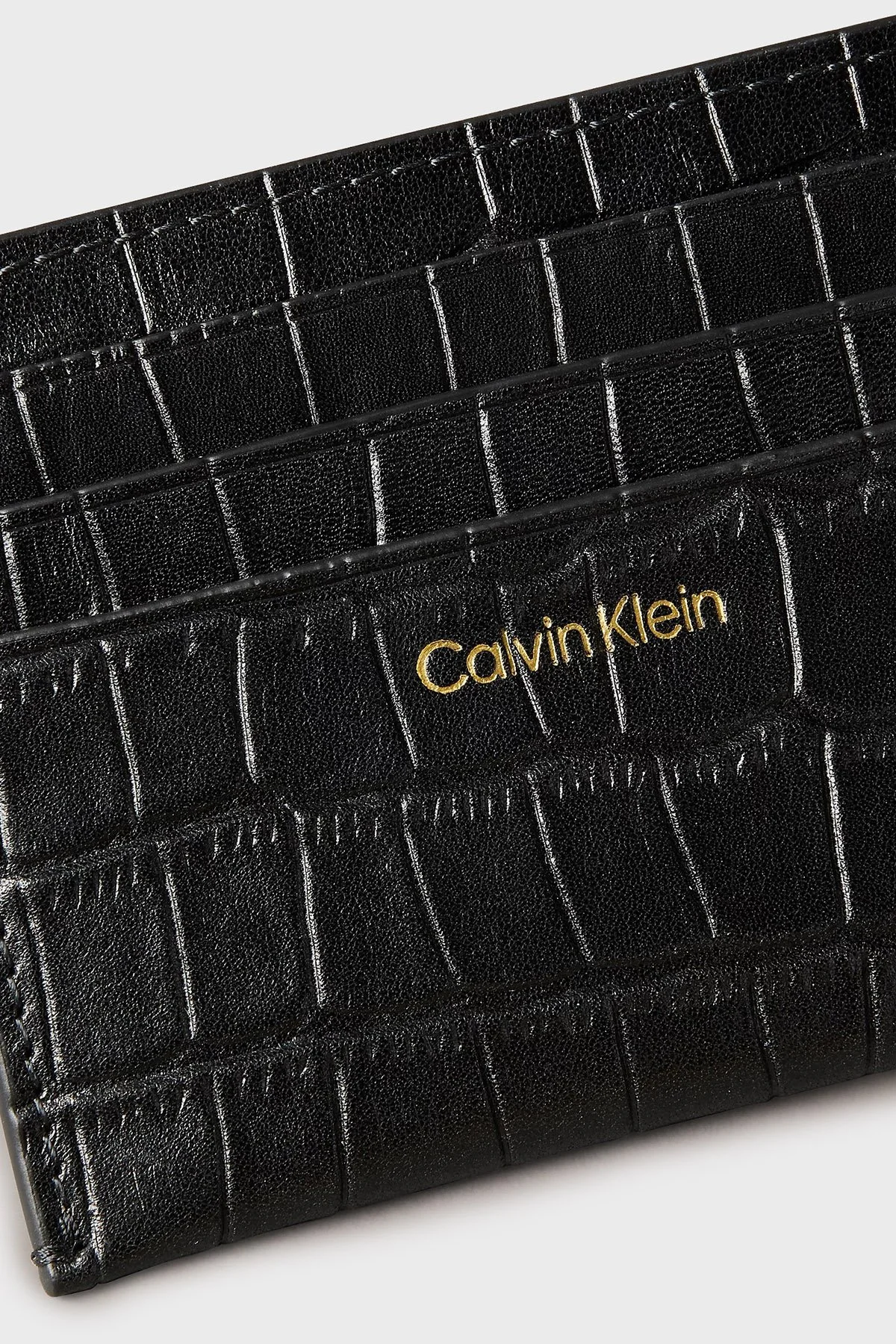 Calvin Klein Logolu Deri LV04F1094GUB1 Bayan Kartlık LV04F1094G UB1 SİYAH - 3