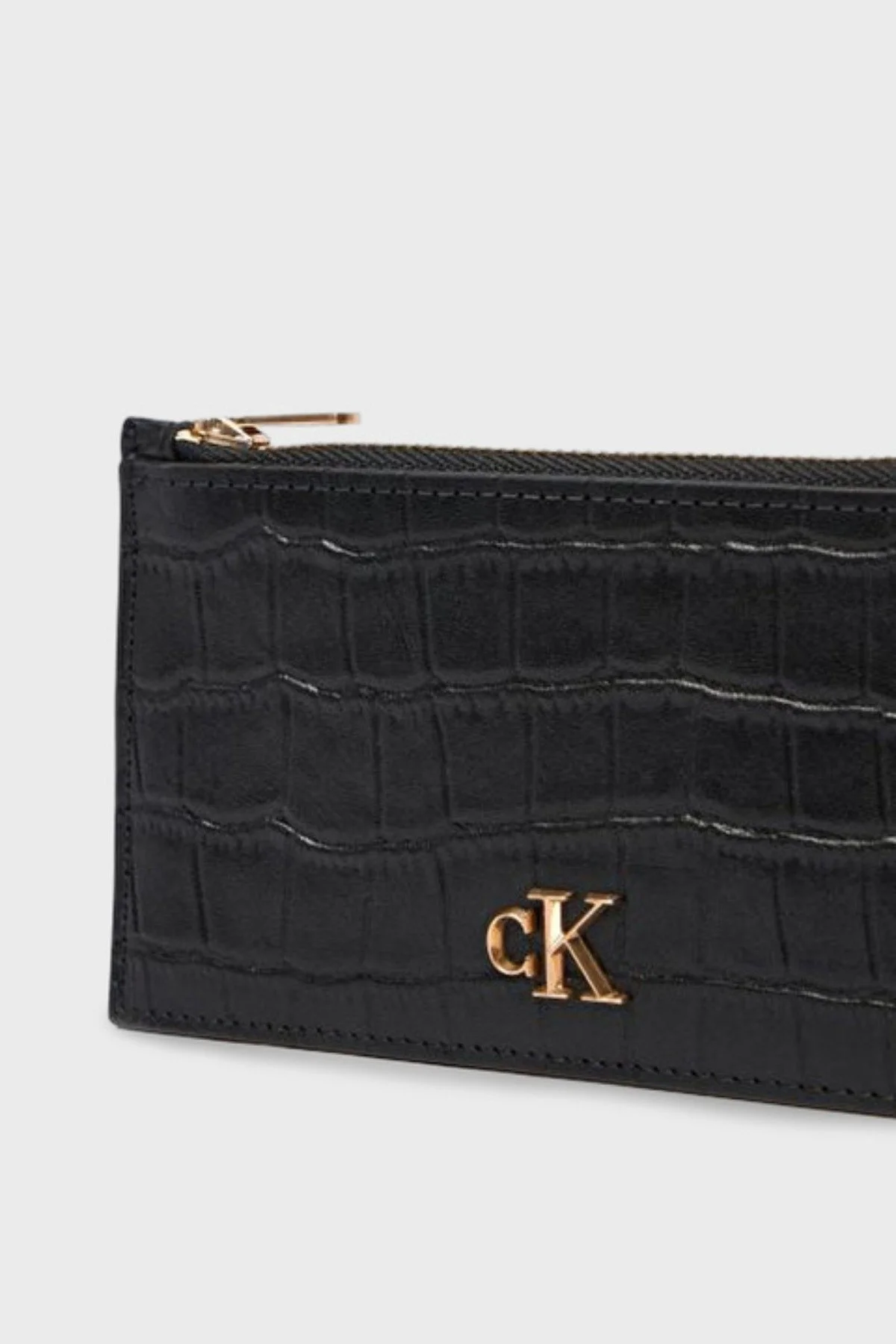 Calvin Klein Logolu Deri LV04F1094GUB1 Bayan Kartlık LV04F1094G UB1 SİYAH - 6