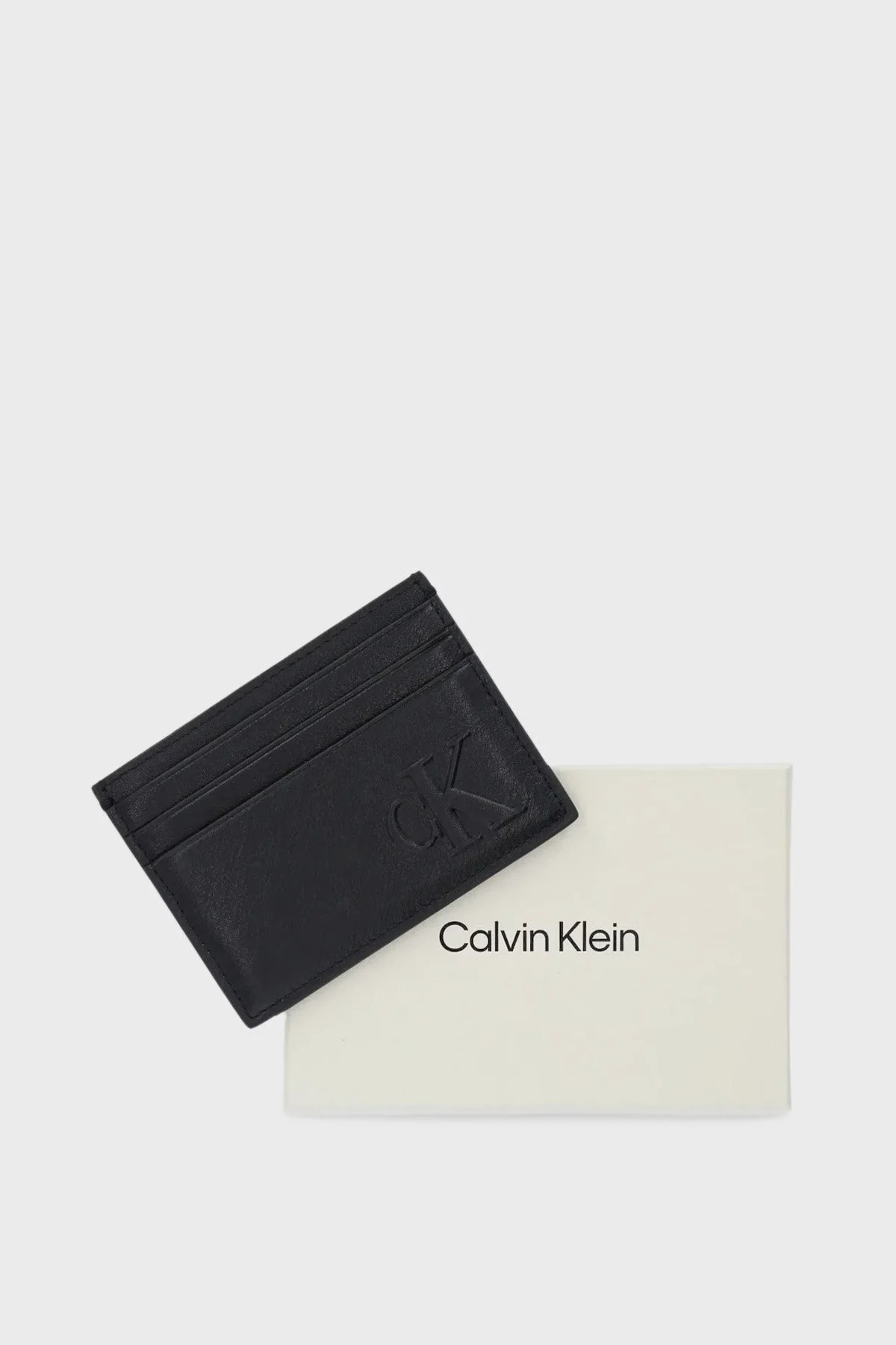 Calvin Klein Logolu Deri LV04G1070GUB1 Erkek Kartlık LV04G1070G UB1 SİYAH - 4