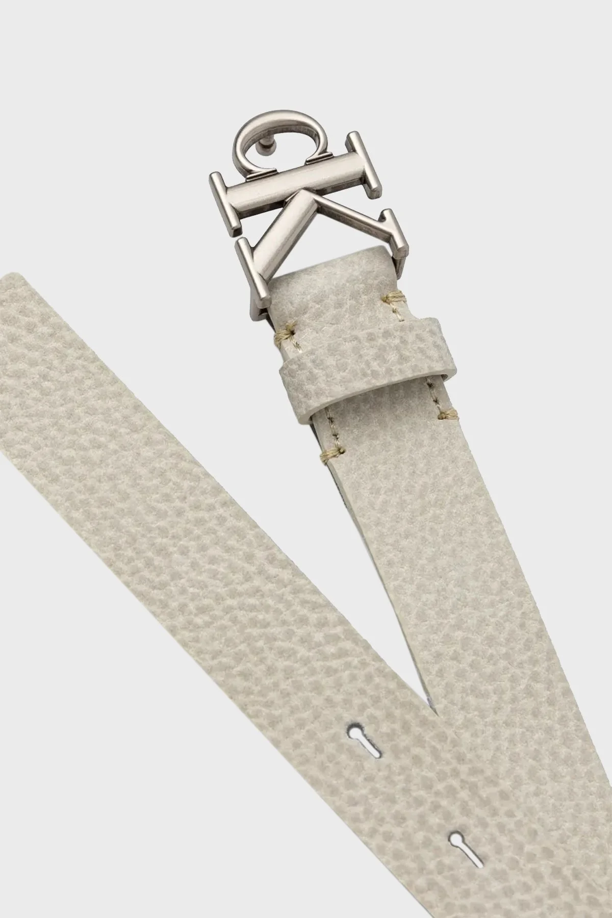 Calvin Klein Logolu Deri LV04K7003GCJH Bayan Kemer LV04K7003G CJH EKRU - 4