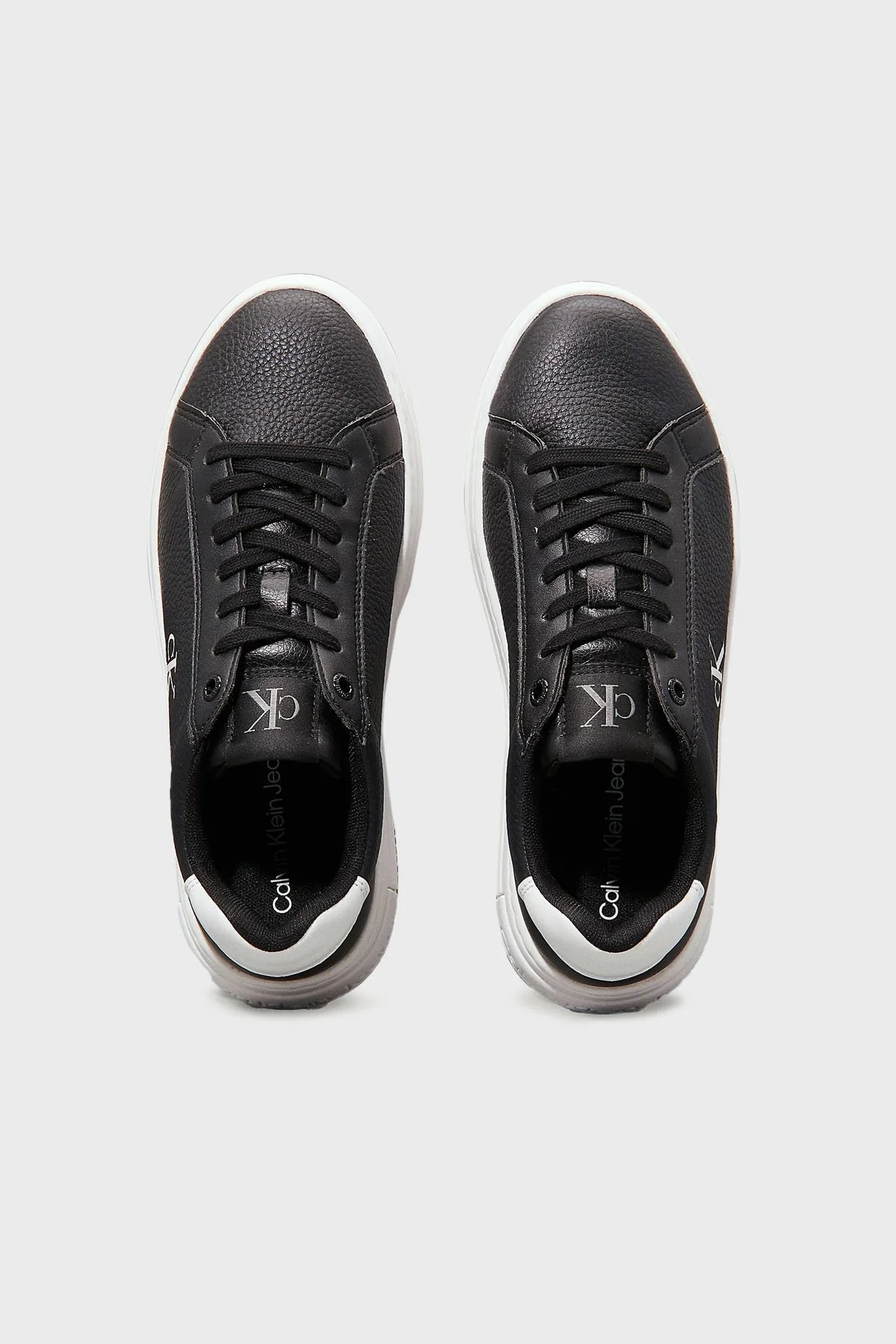 Calvin Klein Logolu Deri Platform Sneaker YW0YW017660GM Bayan Ayakkabı YW0YW01766 0GM SİYAH-BEYAZ - 11