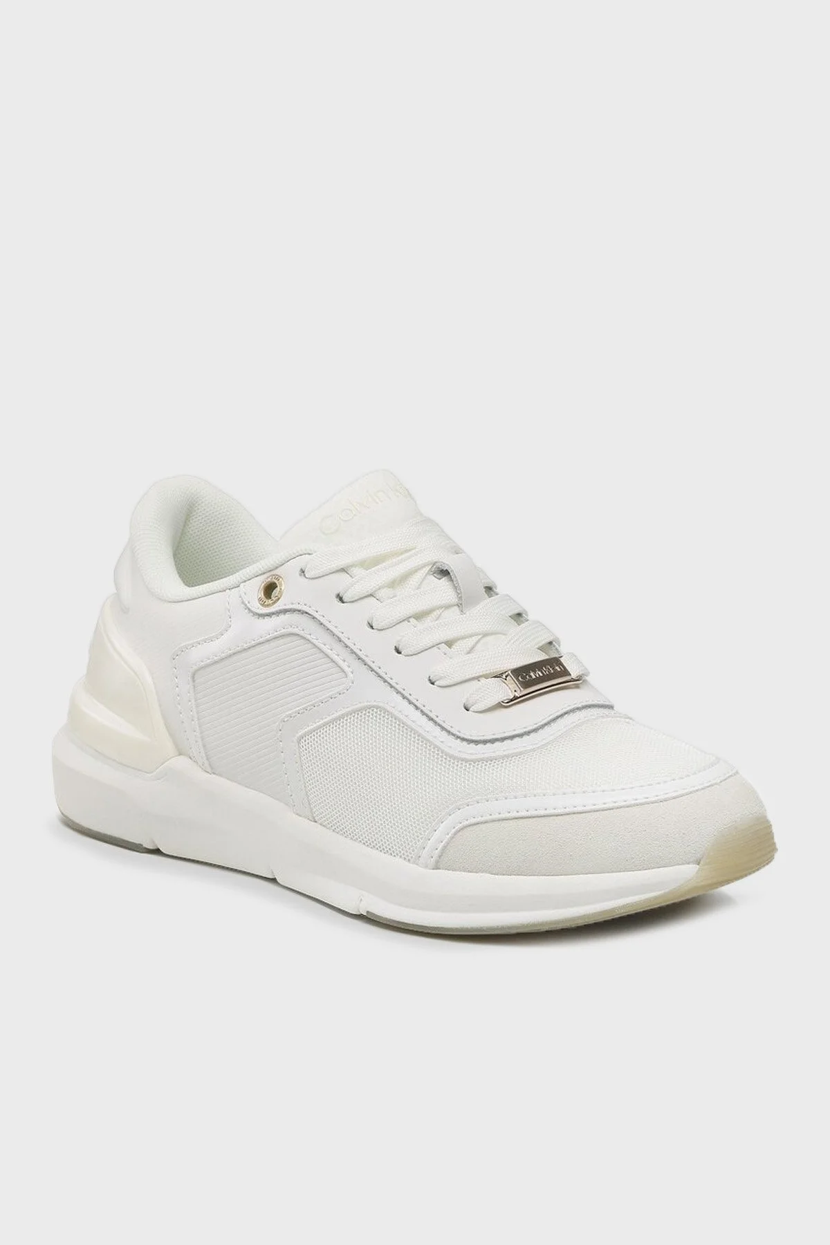 Calvin Klein Logolu Deri Sneaker Bayan Ayakkabı HW0HW01370 0K8 BEYAZ - 2