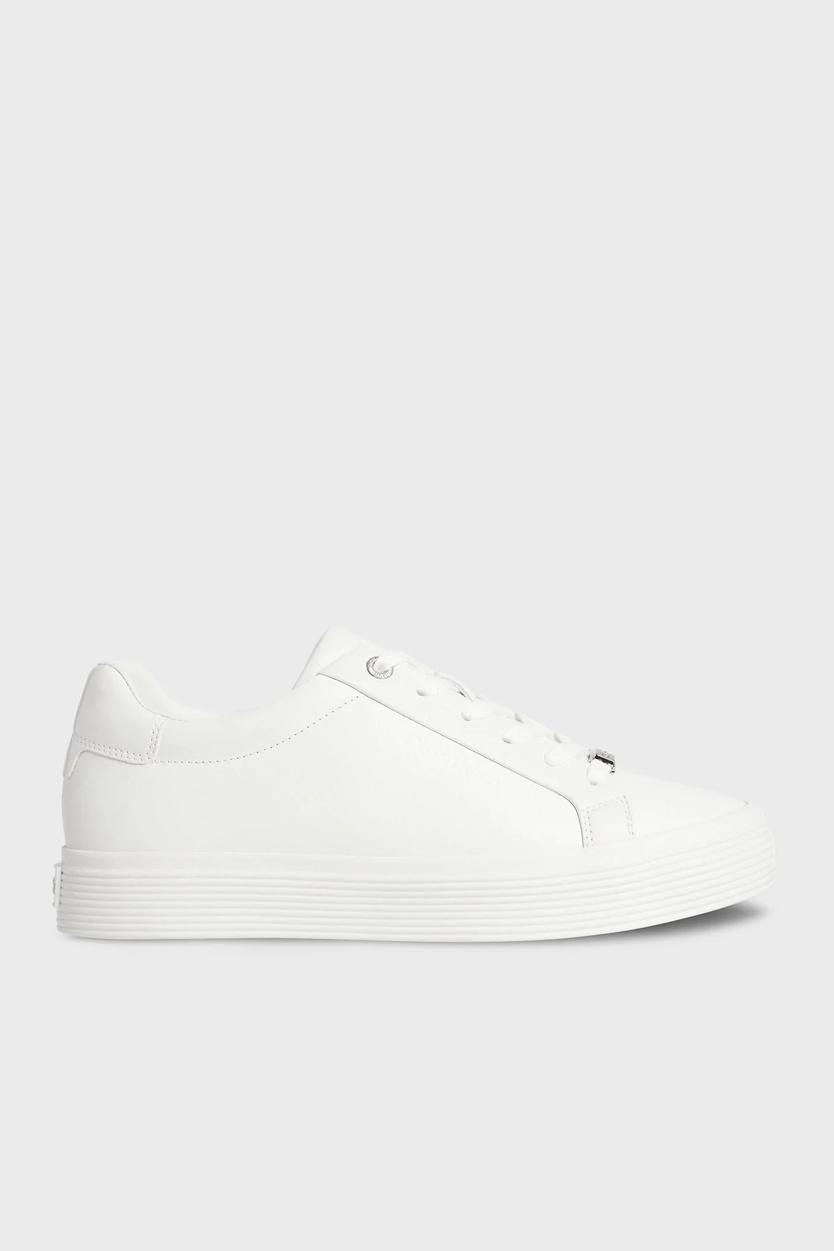 Calvin Klein Logolu Deri Sneaker Bayan Ayakkabı HW0HW01372 0K4 BEYAZ - 1