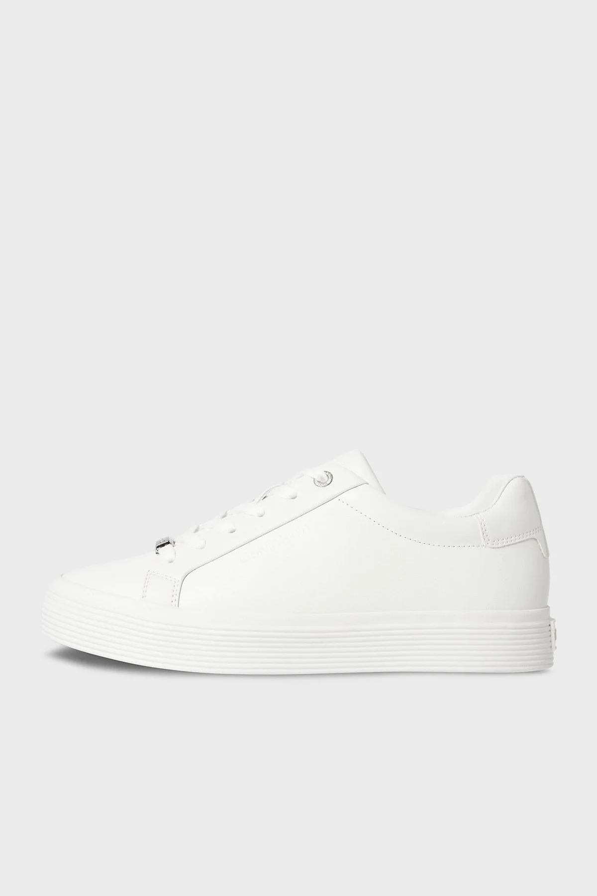 Calvin Klein Logolu Deri Sneaker Bayan Ayakkabı HW0HW01372 0K4 BEYAZ - 4