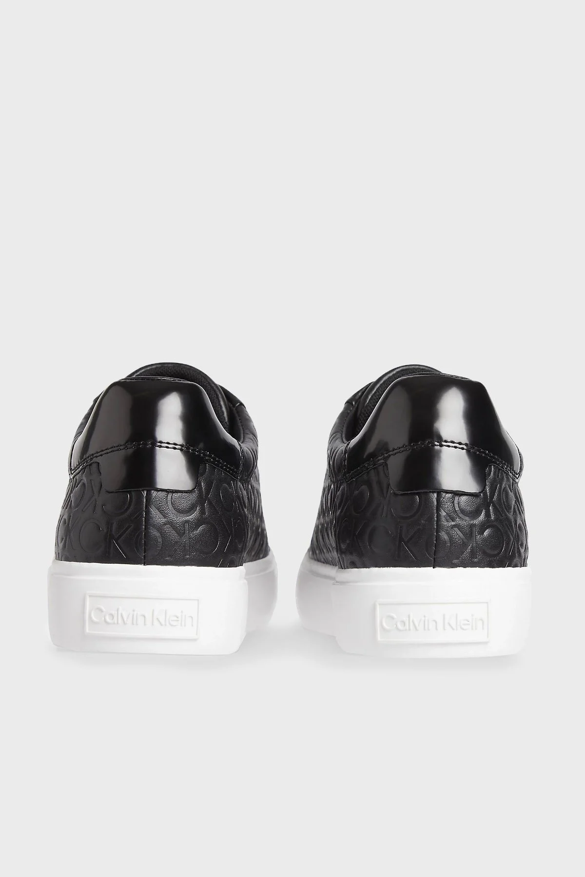 Calvin Klein Logolu Deri Sneaker Bayan Ayakkabı HW0HW01373 0GK SİYAH - 4