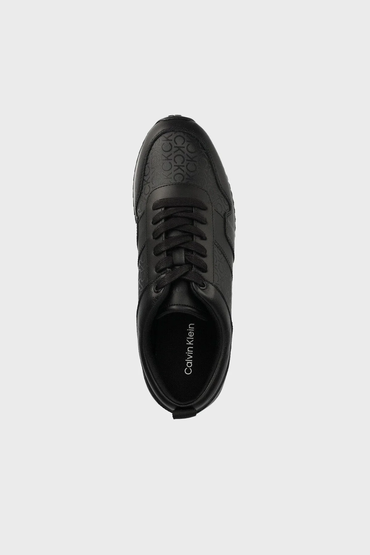 Calvin Klein Logolu Deri Sneaker Erkek Ayakkabı HM0HM00997 0GK SİYAH - 4