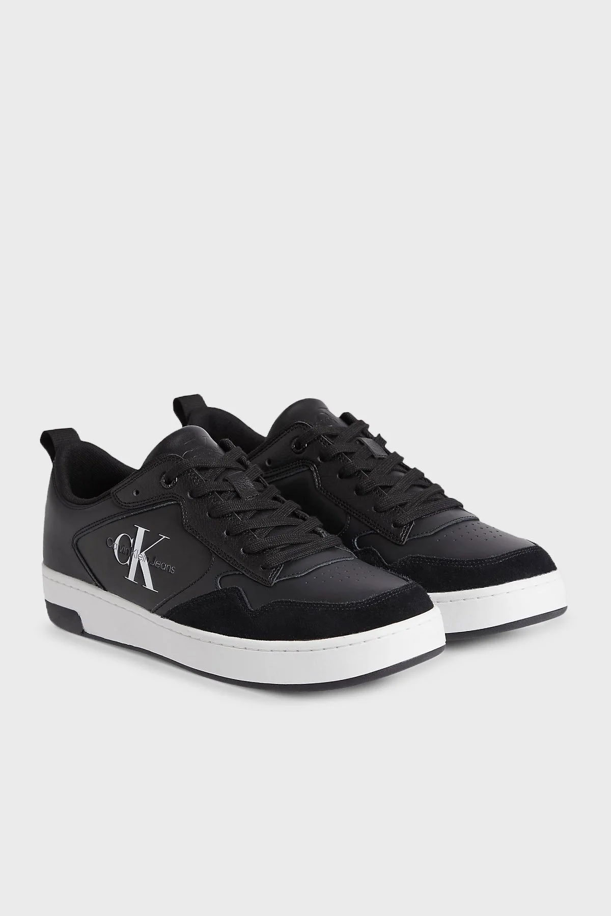 Calvin Klein Logolu Deri Sneaker Erkek Ayakkabı YM0YM00574 0GJ SİYAH - 2