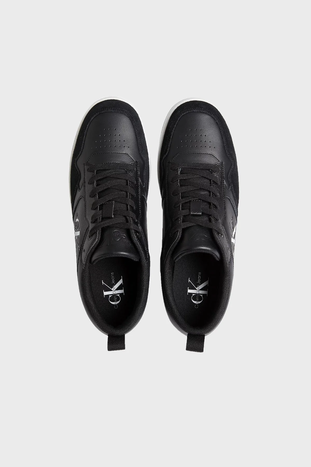 Calvin Klein Logolu Deri Sneaker Erkek Ayakkabı YM0YM00574 0GJ SİYAH - 3