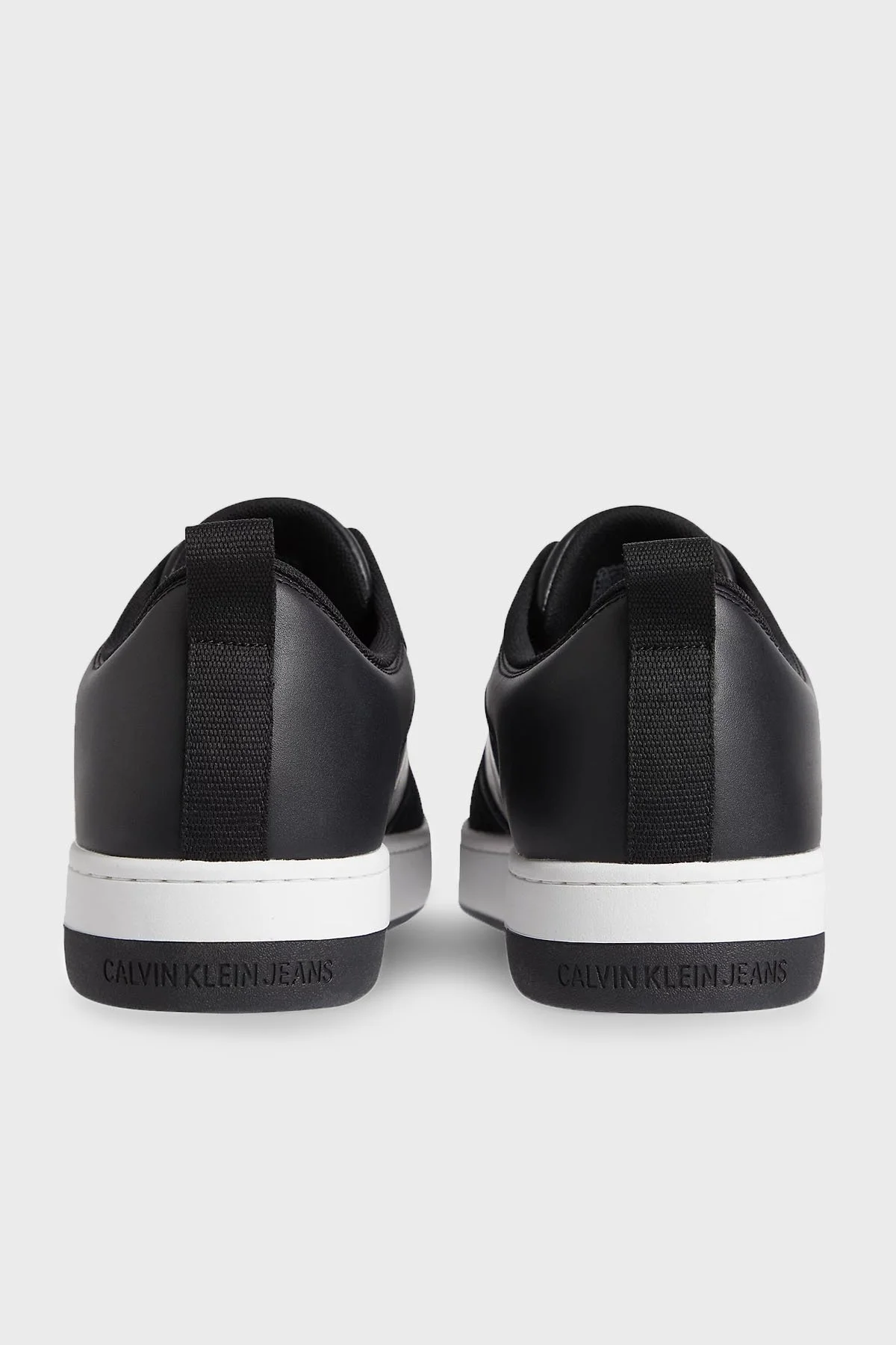 Calvin Klein Logolu Deri Sneaker Erkek Ayakkabı YM0YM00574 0GJ SİYAH - 4
