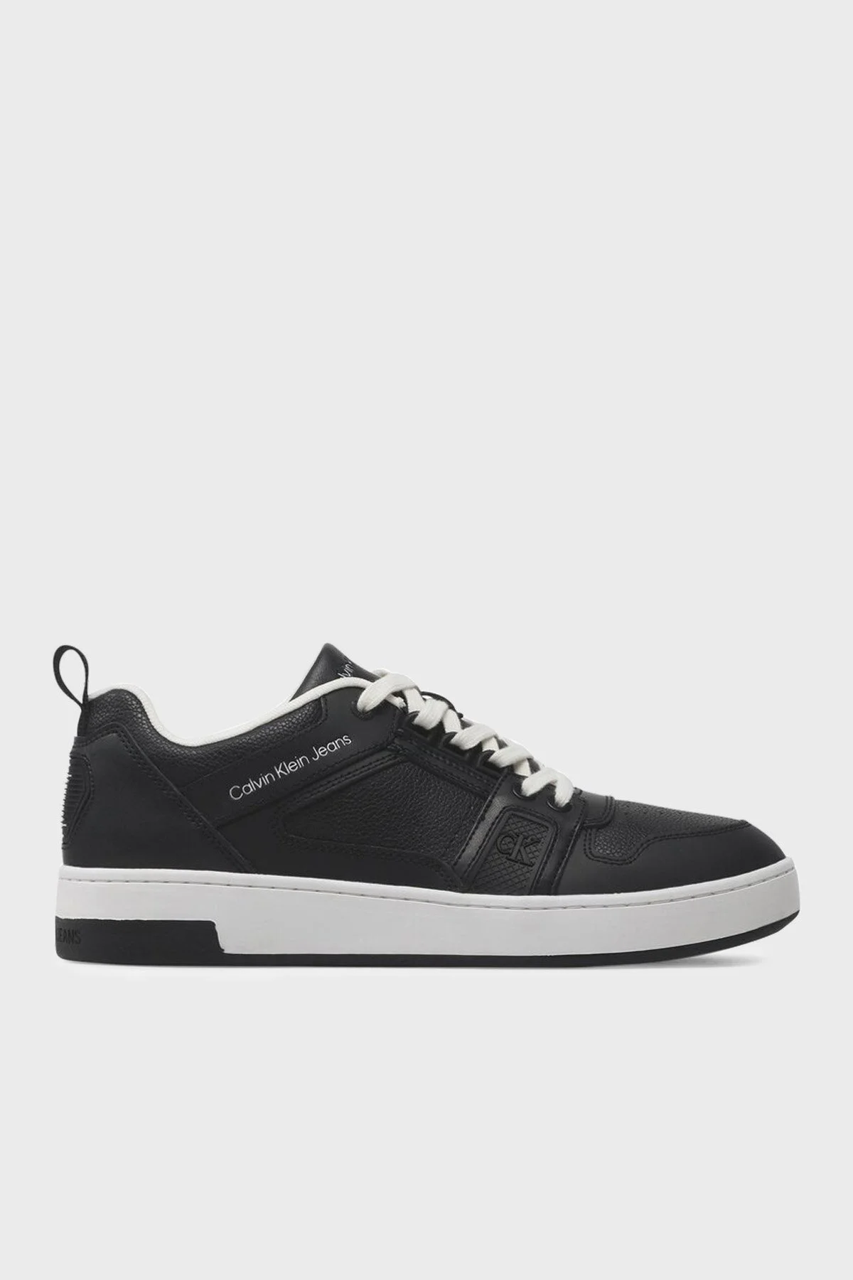 Calvin Klein Logolu Deri Sneaker Erkek Ayakkabı YM0YM00575 00T SİYAH - 1
