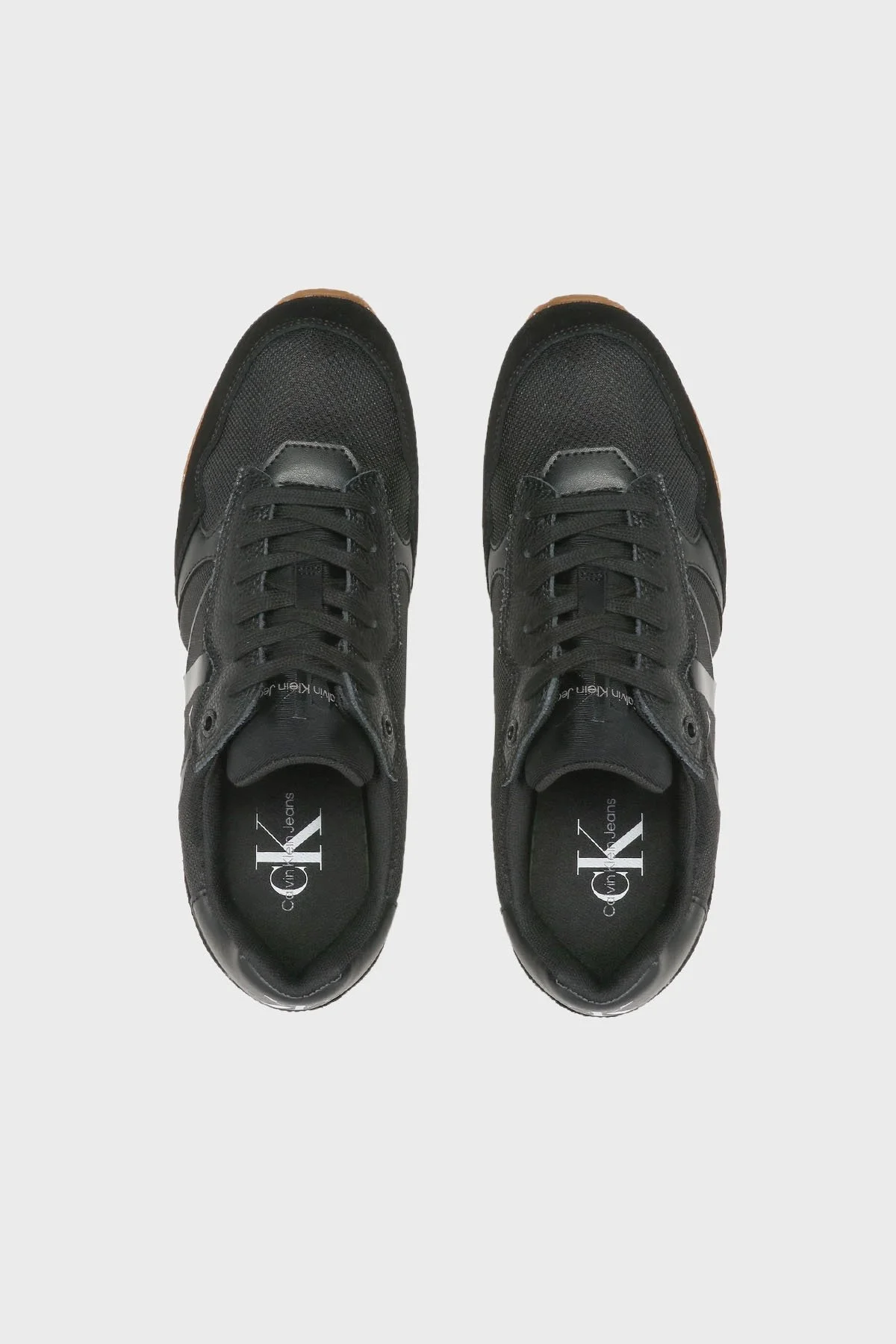 Calvin Klein Logolu Deri Sneaker Erkek Ayakkabı YM0YM00583 BDS SİYAH - 4