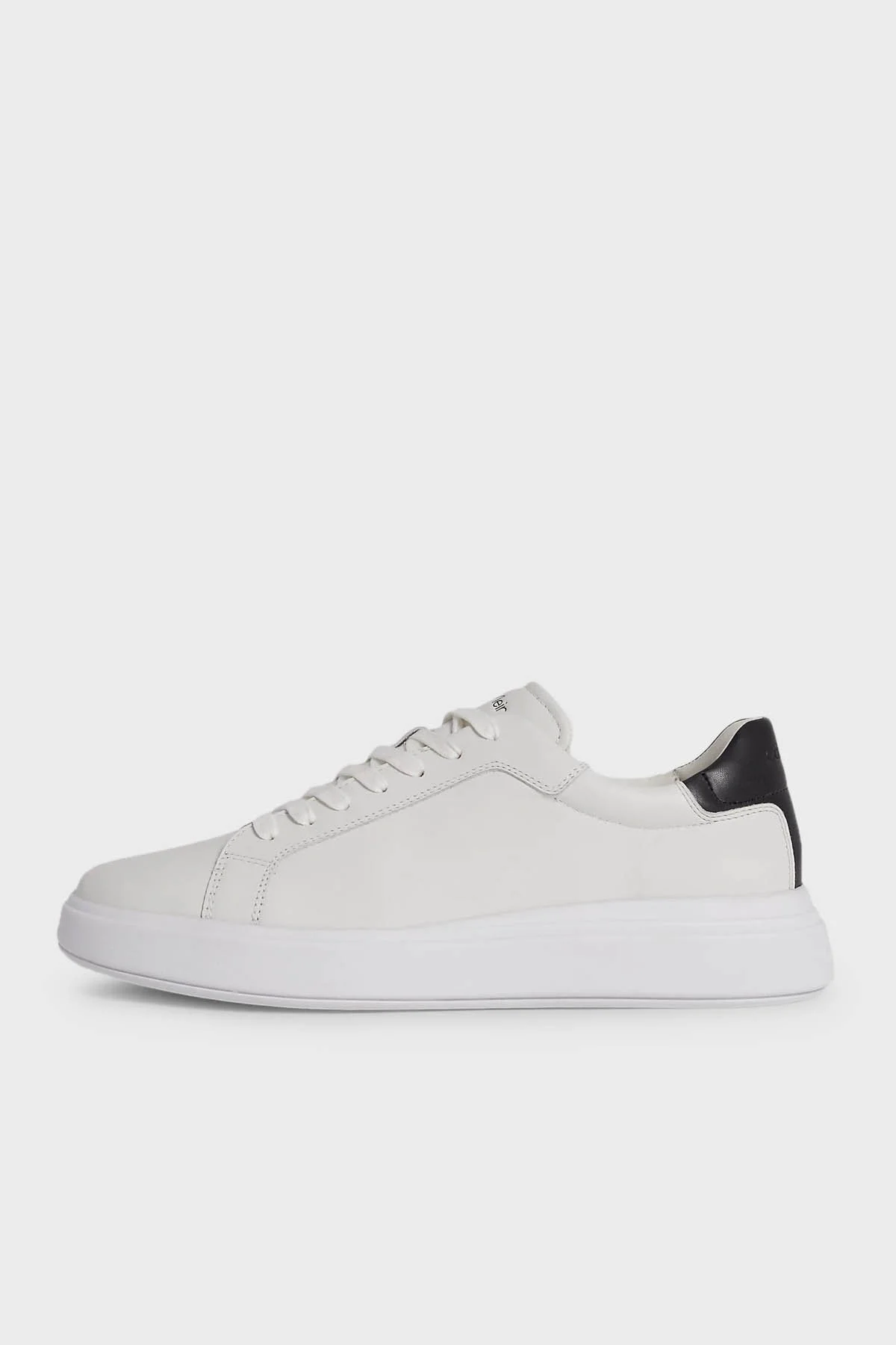 Calvin Klein Logolu Deri Sneaker HM0HM010160K9 Erkek Ayakkabı HM0HM01016 0K9 BEYAZ-SİYAH - 2