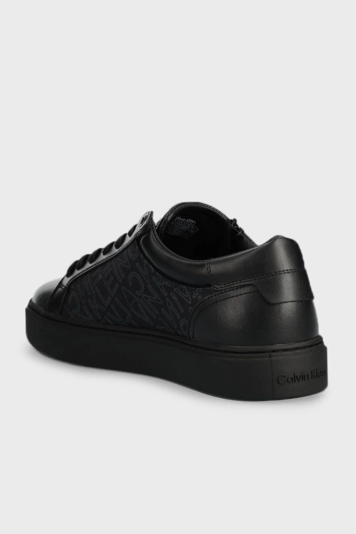 Calvin Klein Logolu Deri Sneaker HM0HM010590GK Erkek Ayakkabı HM0HM01059 0GK SİYAH - 4