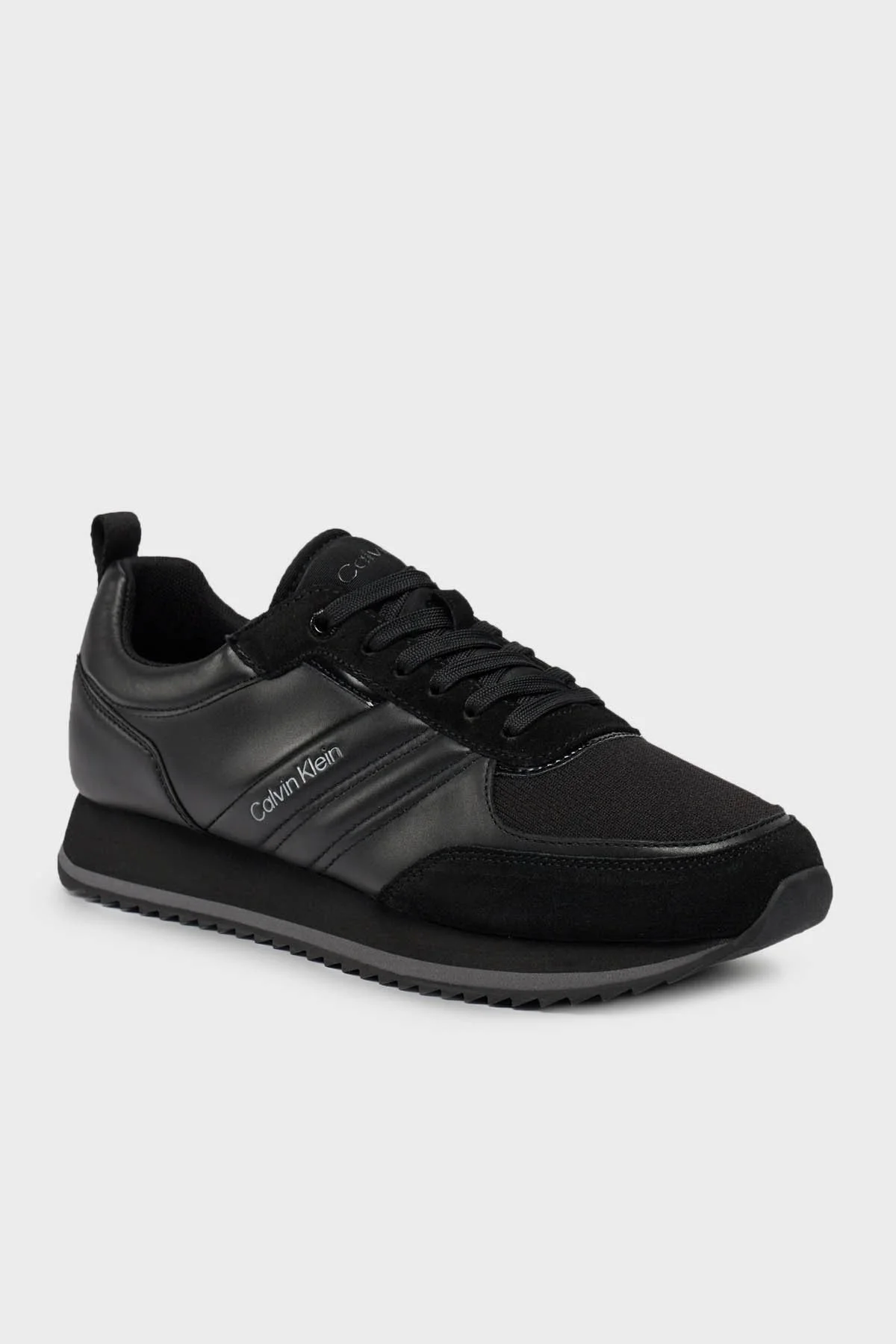 Calvin Klein Logolu Deri Sneaker HM0HM012800GJ Erkek Ayakkabı HM0HM01280 0GJ SİYAH - 2