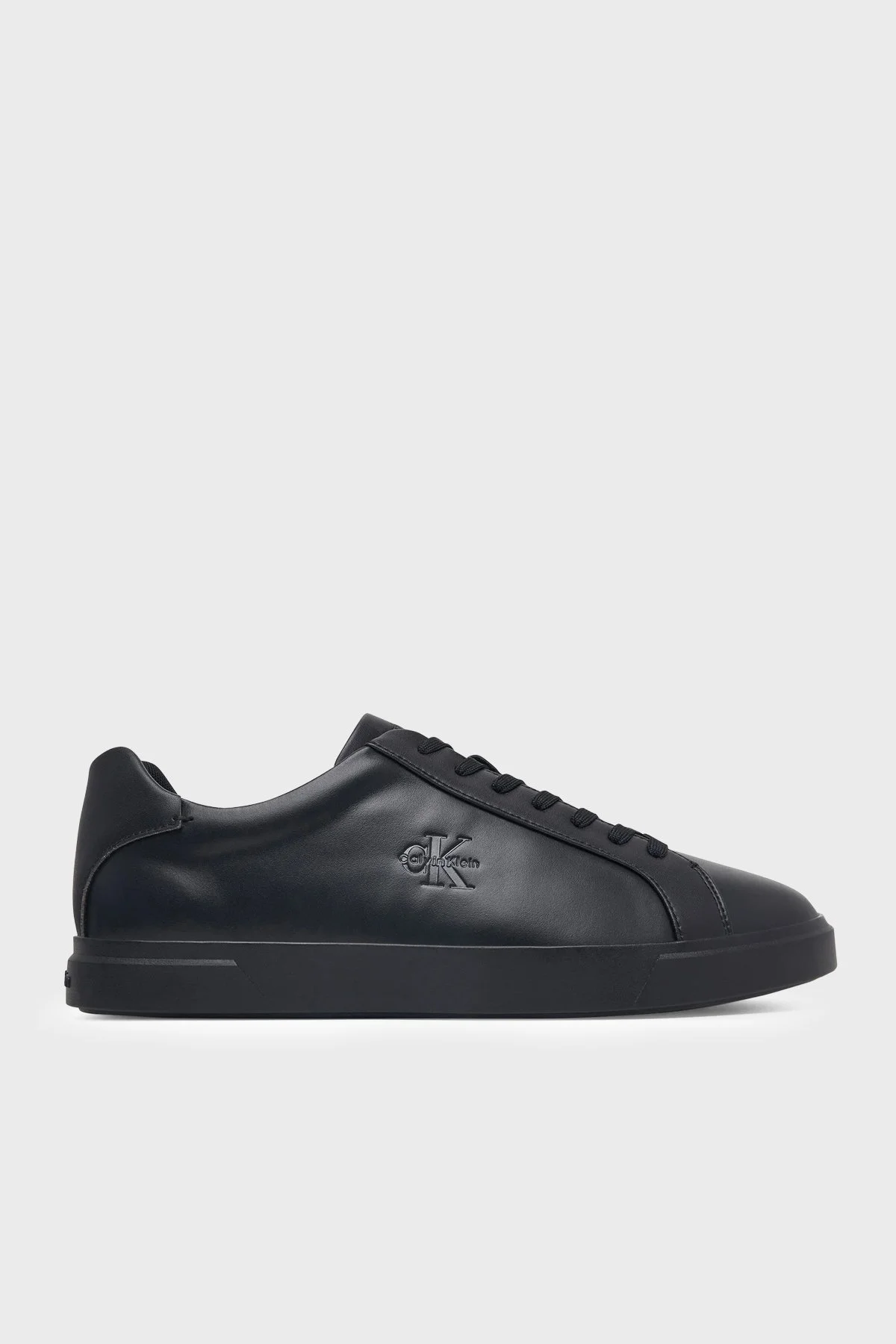 Calvin Klein Logolu Deri Sneaker HM0HM021230GJ Erkek Ayakkabı HM0HM02123 0GJ Siyah - 1