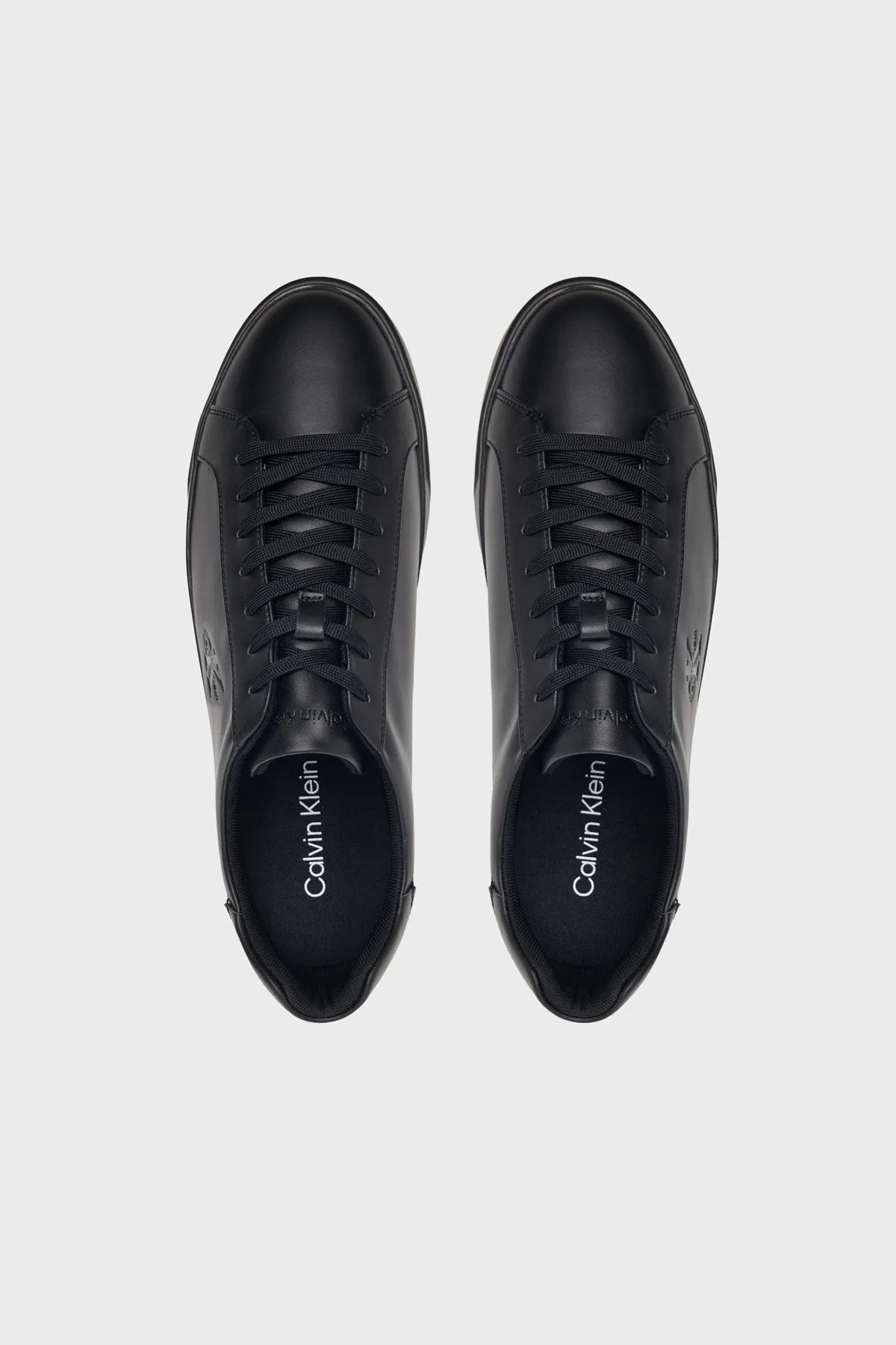 Calvin Klein Logolu Deri Sneaker HM0HM021230GJ Erkek Ayakkabı HM0HM02123 0GJ Siyah - 5