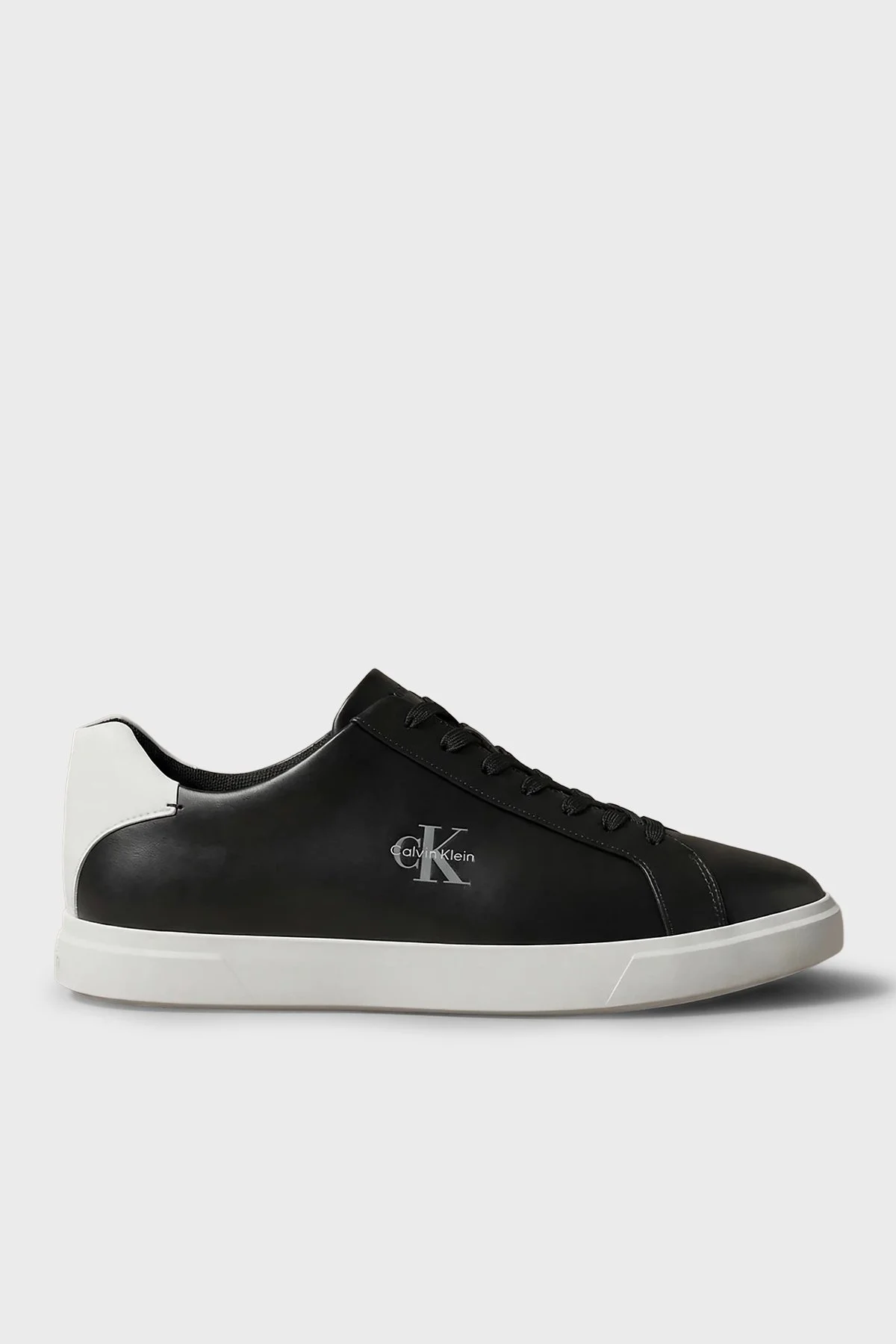 Calvin Klein Logolu Deri Sneaker HM0HM021230GM Erkek Ayakkabı HM0HM02123 0GM Siyah - 1