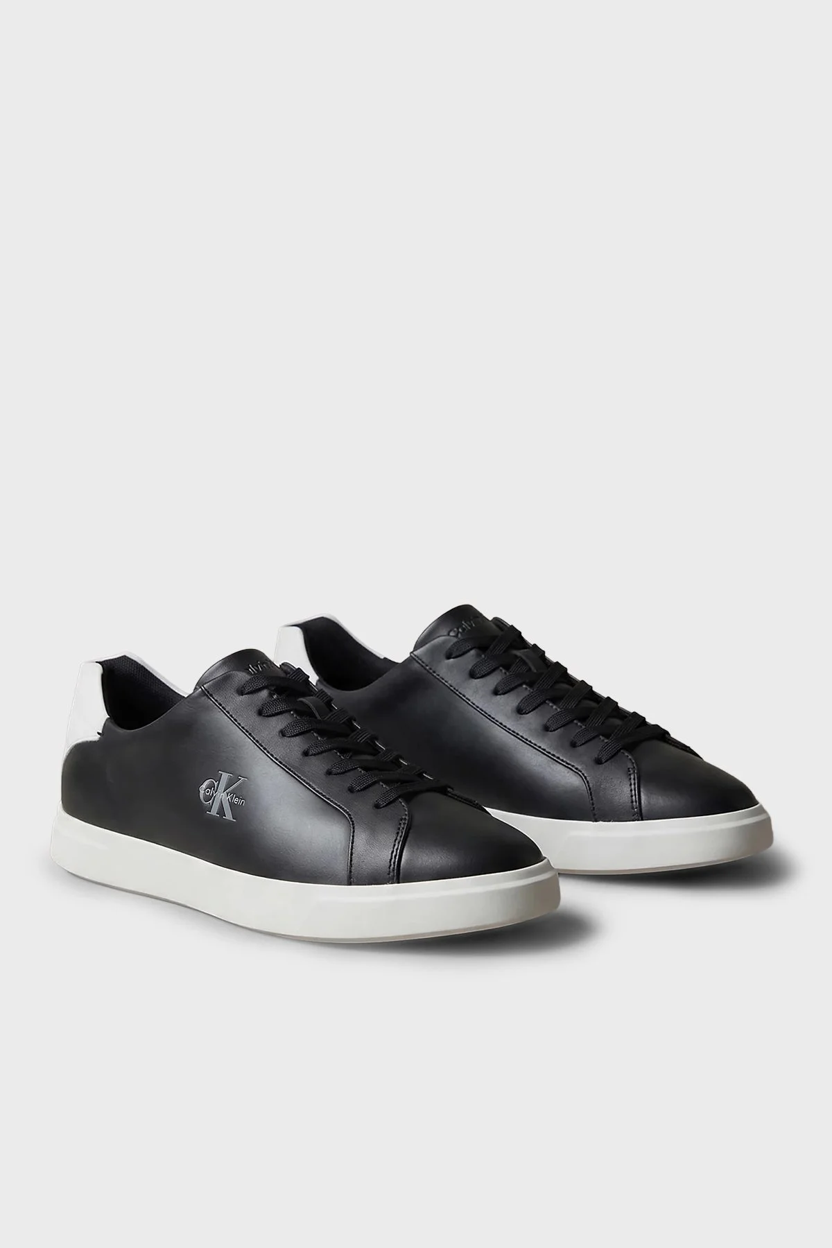 Calvin Klein Logolu Deri Sneaker HM0HM021230GM Erkek Ayakkabı HM0HM02123 0GM Siyah - 2