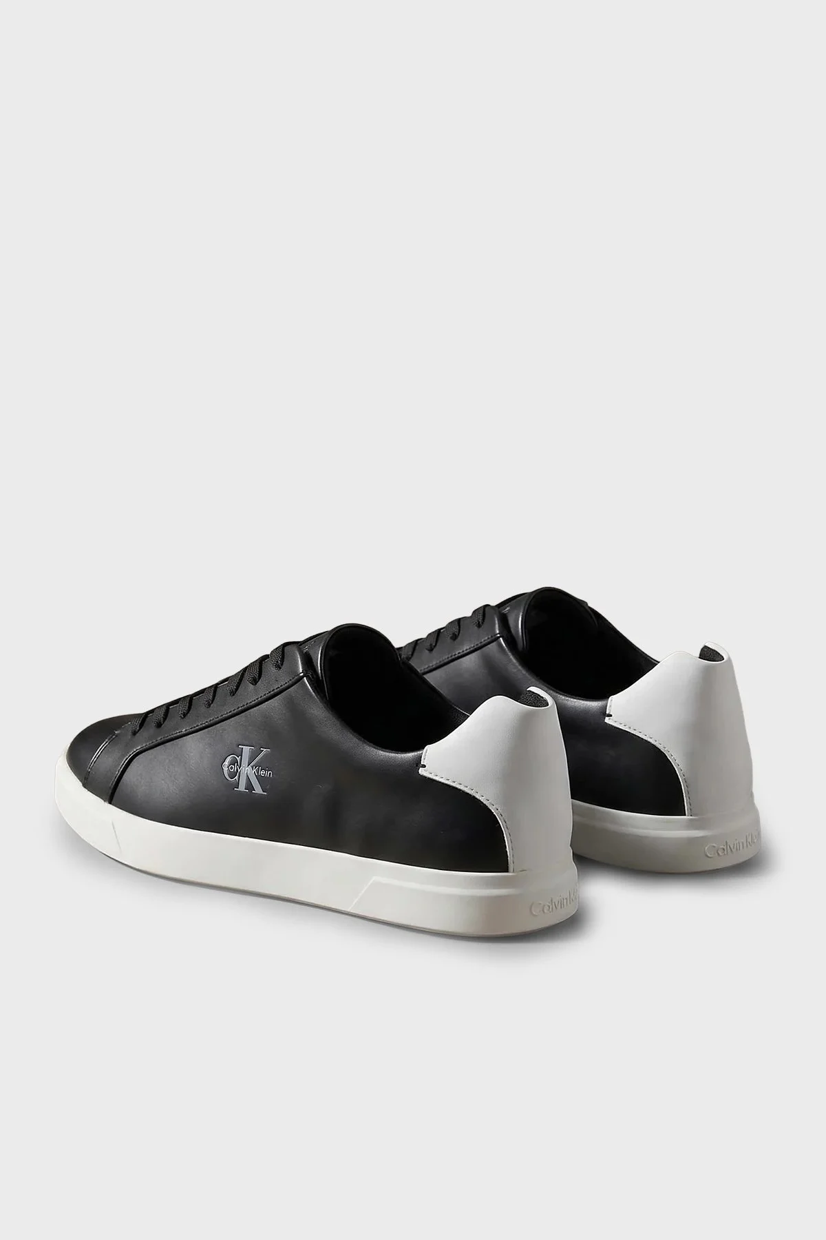 Calvin Klein Logolu Deri Sneaker HM0HM021230GM Erkek Ayakkabı HM0HM02123 0GM Siyah - 3