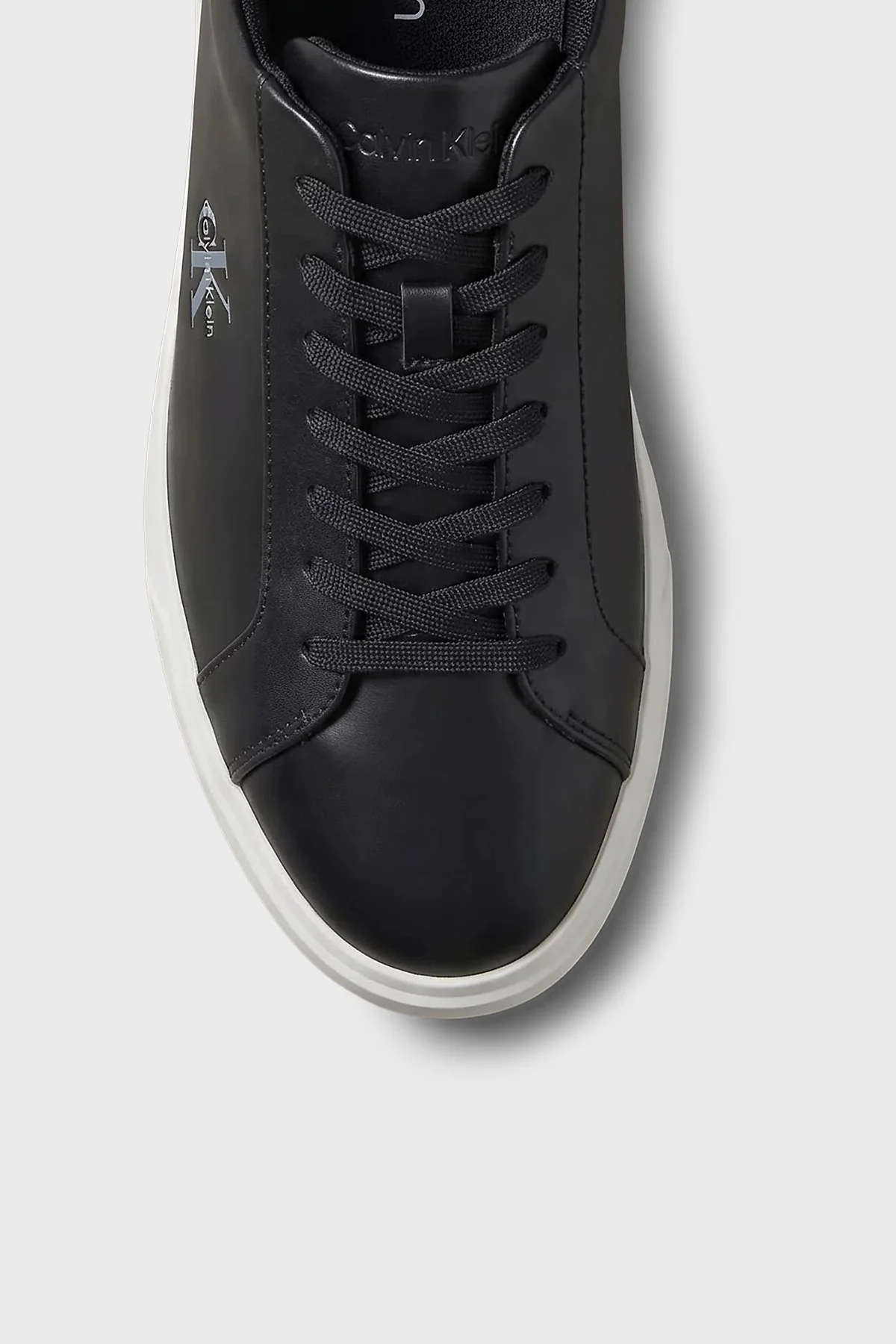Calvin Klein Logolu Deri Sneaker HM0HM021230GM Erkek Ayakkabı HM0HM02123 0GM Siyah - 4