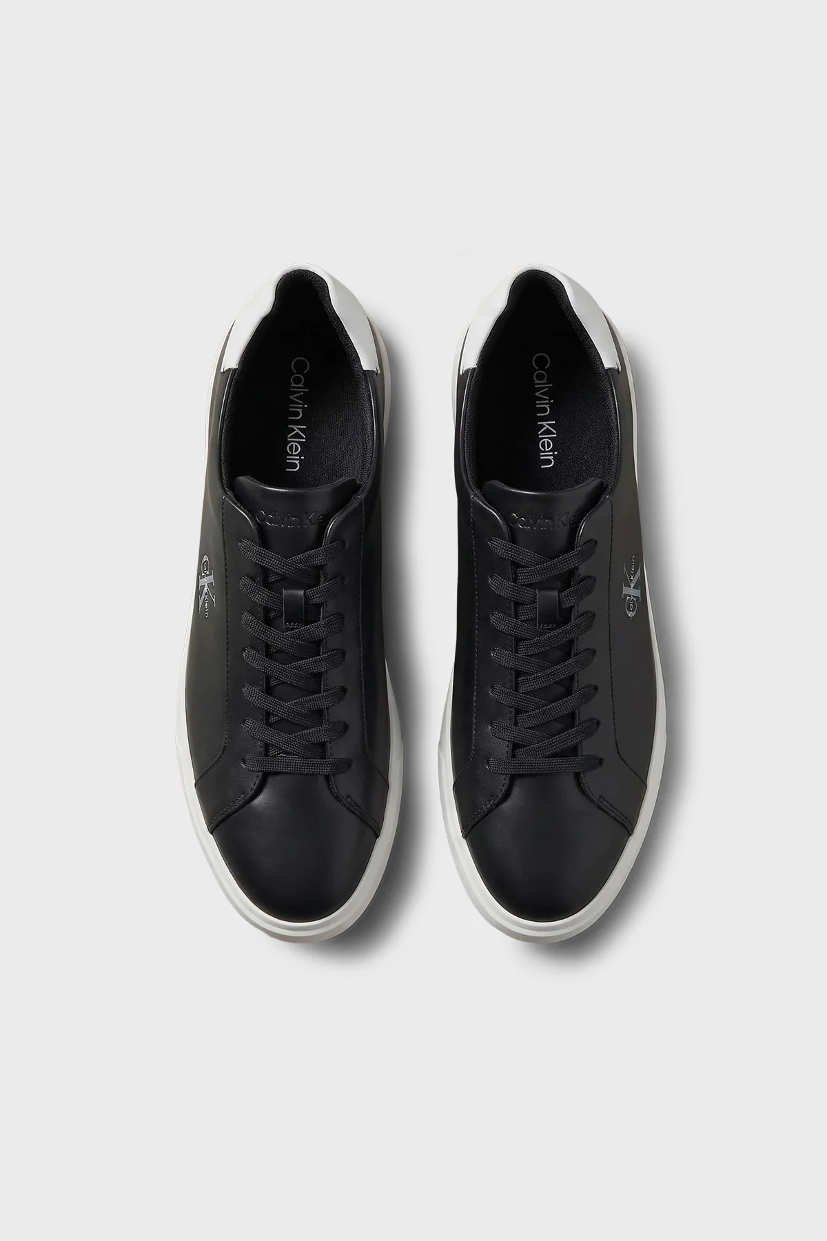 Calvin Klein Logolu Deri Sneaker HM0HM021230GM Erkek Ayakkabı HM0HM02123 0GM Siyah - 5