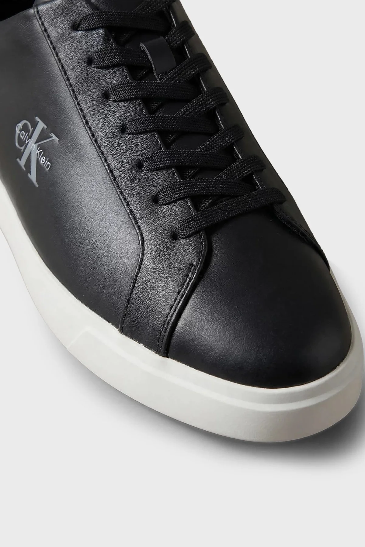 Calvin Klein Logolu Deri Sneaker HM0HM021230GM Erkek Ayakkabı HM0HM02123 0GM Siyah - 7