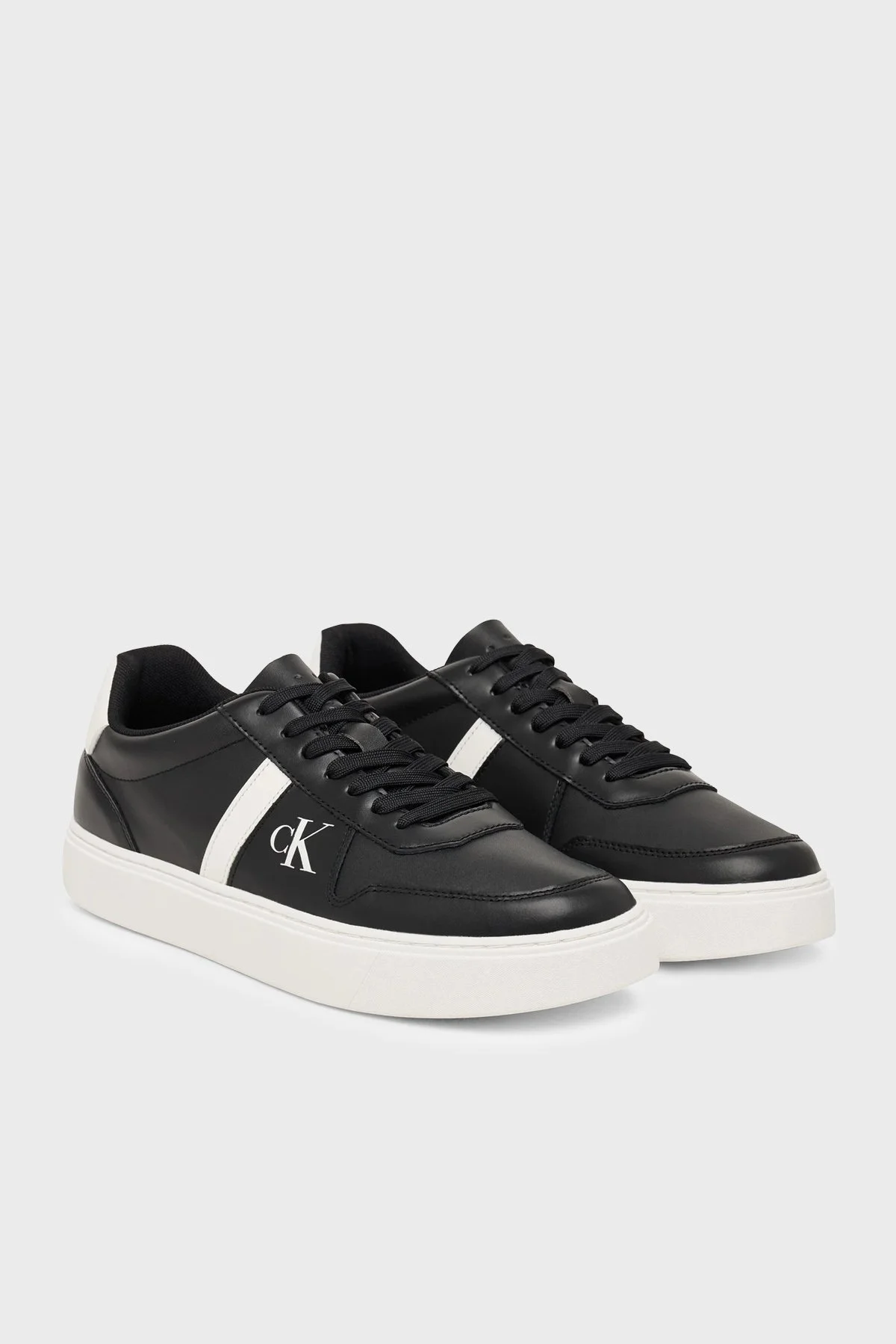 Calvin Klein Logolu Deri Sneaker HM0HM02237BEH Erkek Ayakkabı HM0HM02237 BEH SİYAH - 2