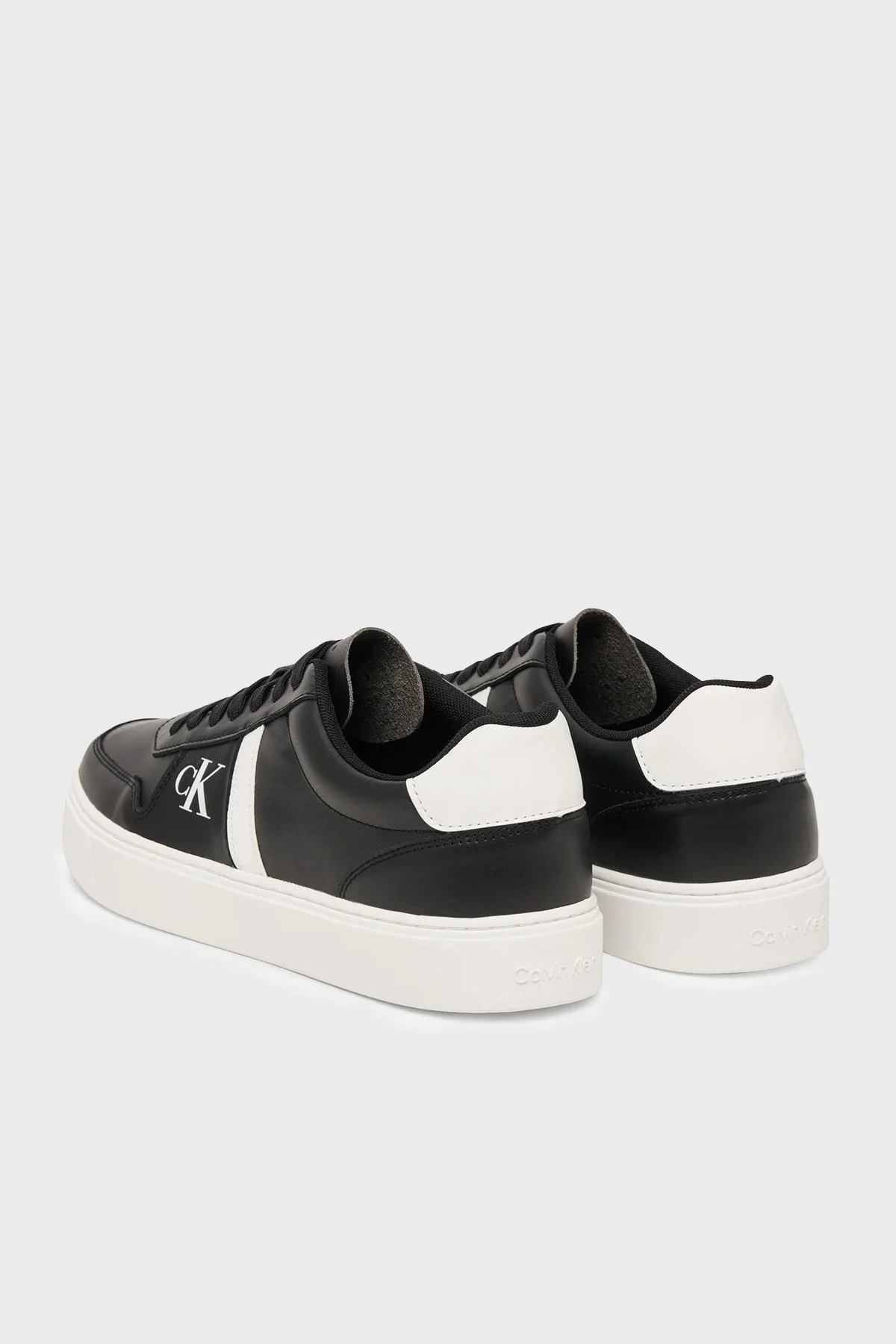Calvin Klein Logolu Deri Sneaker HM0HM02237BEH Erkek Ayakkabı HM0HM02237 BEH SİYAH - 3